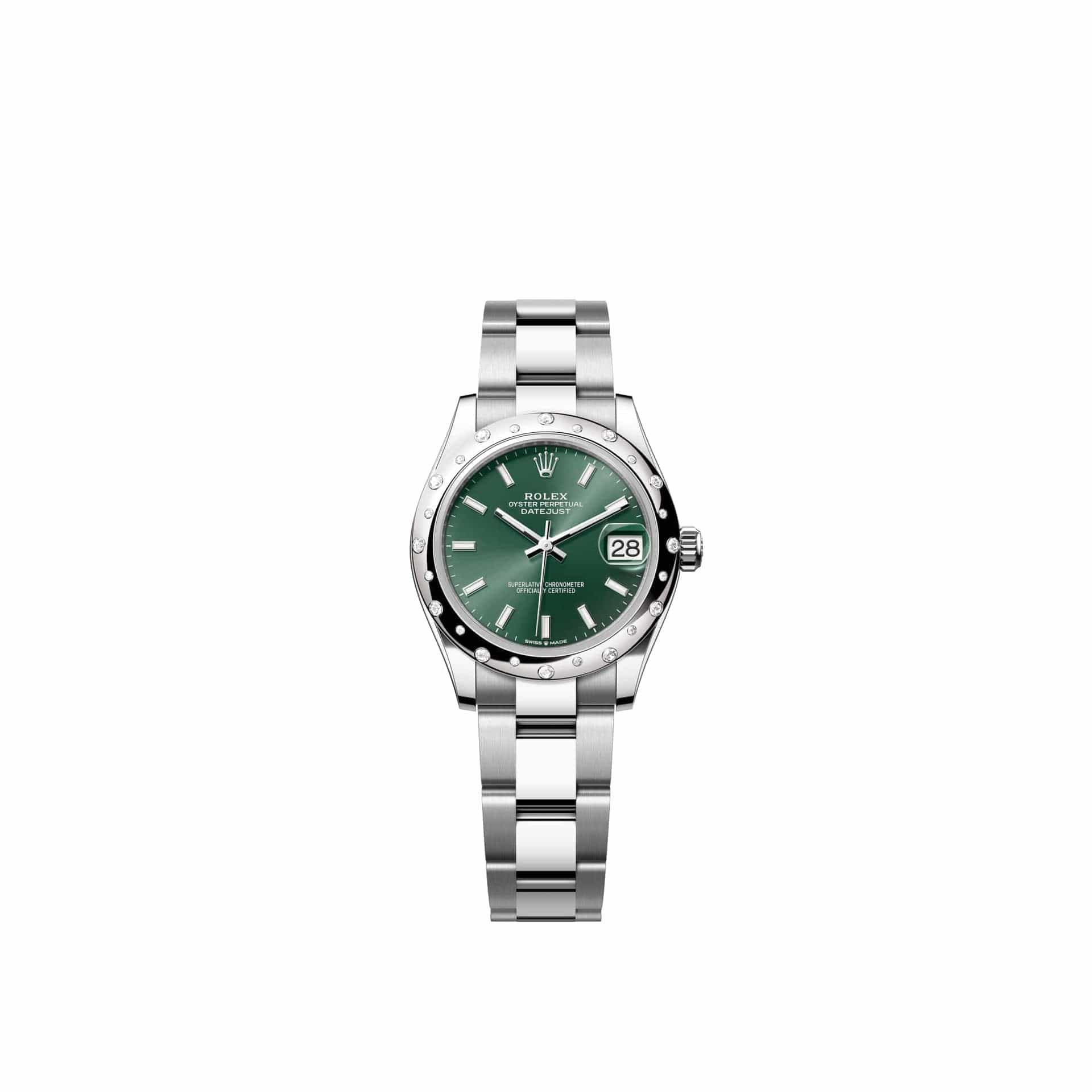 Rolex Datejust 31 278344RBR Stainless Steel Mint Green Dial Oyster Diamond Bezel (2026)