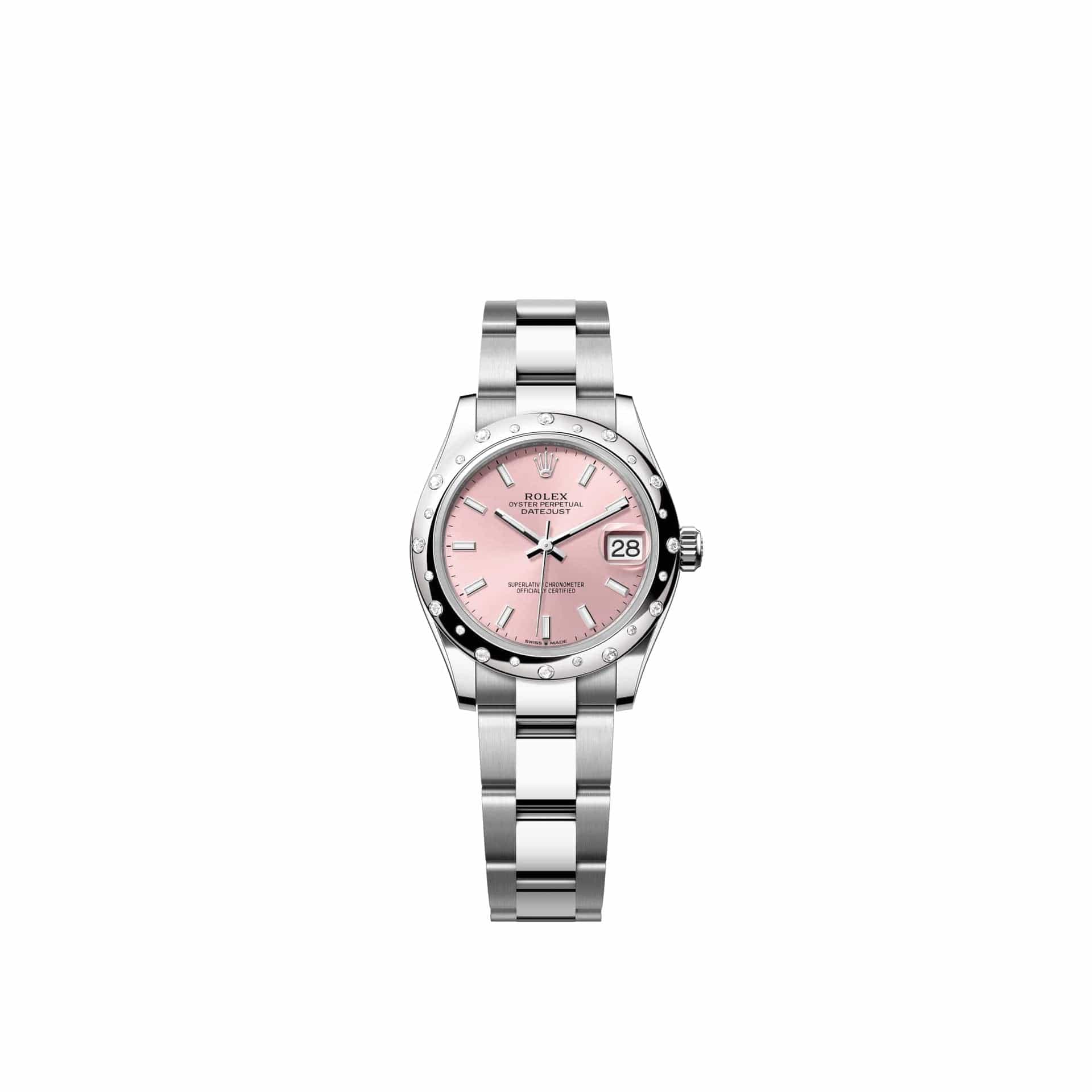 Rolex Datejust 31 278344RBR Stainless Steel Pink Dial Oyster Diamond Bezel (2026)