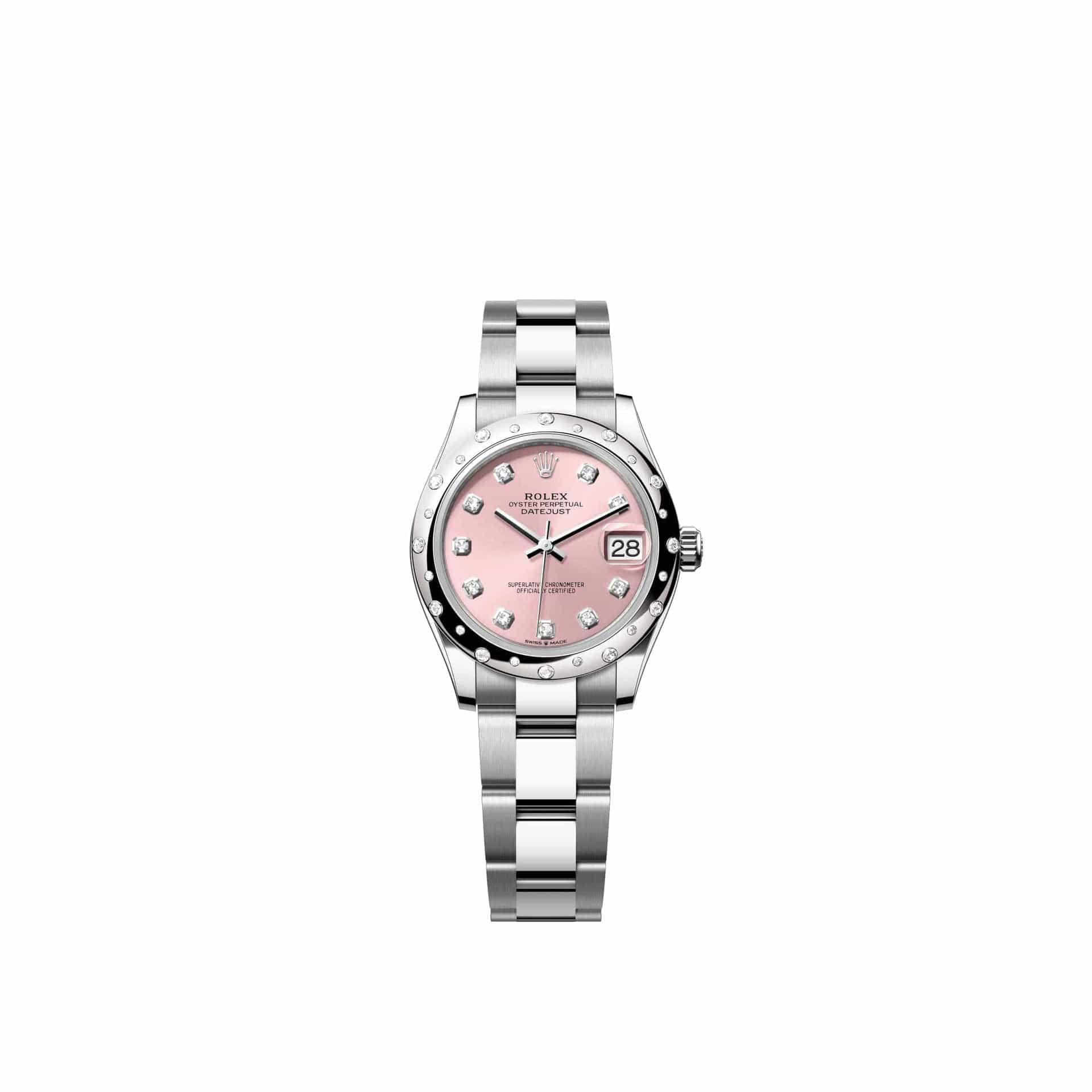 Rolex Datejust 31 278344RBR Stainless Steel Pink Diamond Dial Oyster Diamond Bezel (2026)