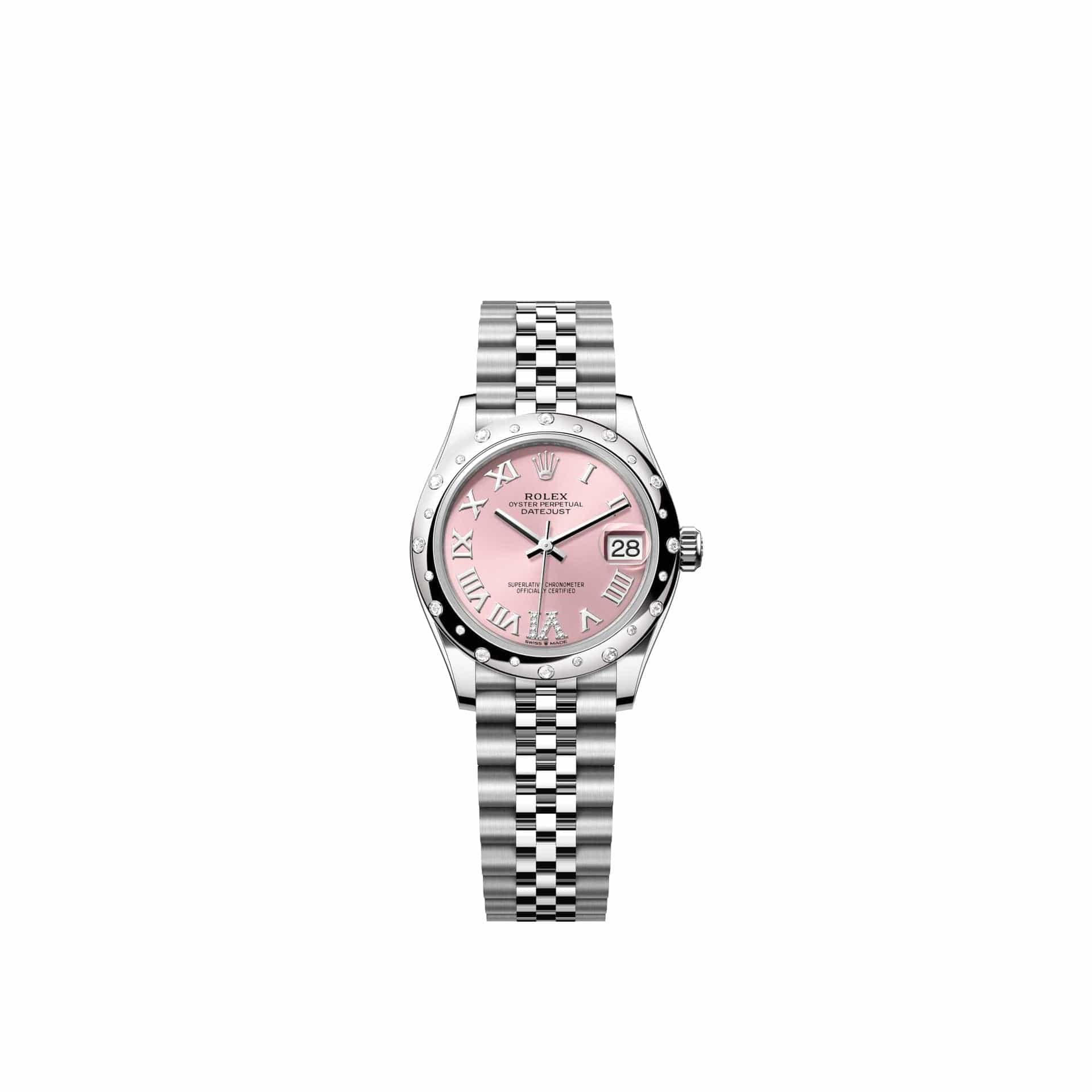 Rolex Datejust 31 278344RBR Stainless Steel Pink Diamond Roman Dial Jubilee Diamond Bezel (2026)