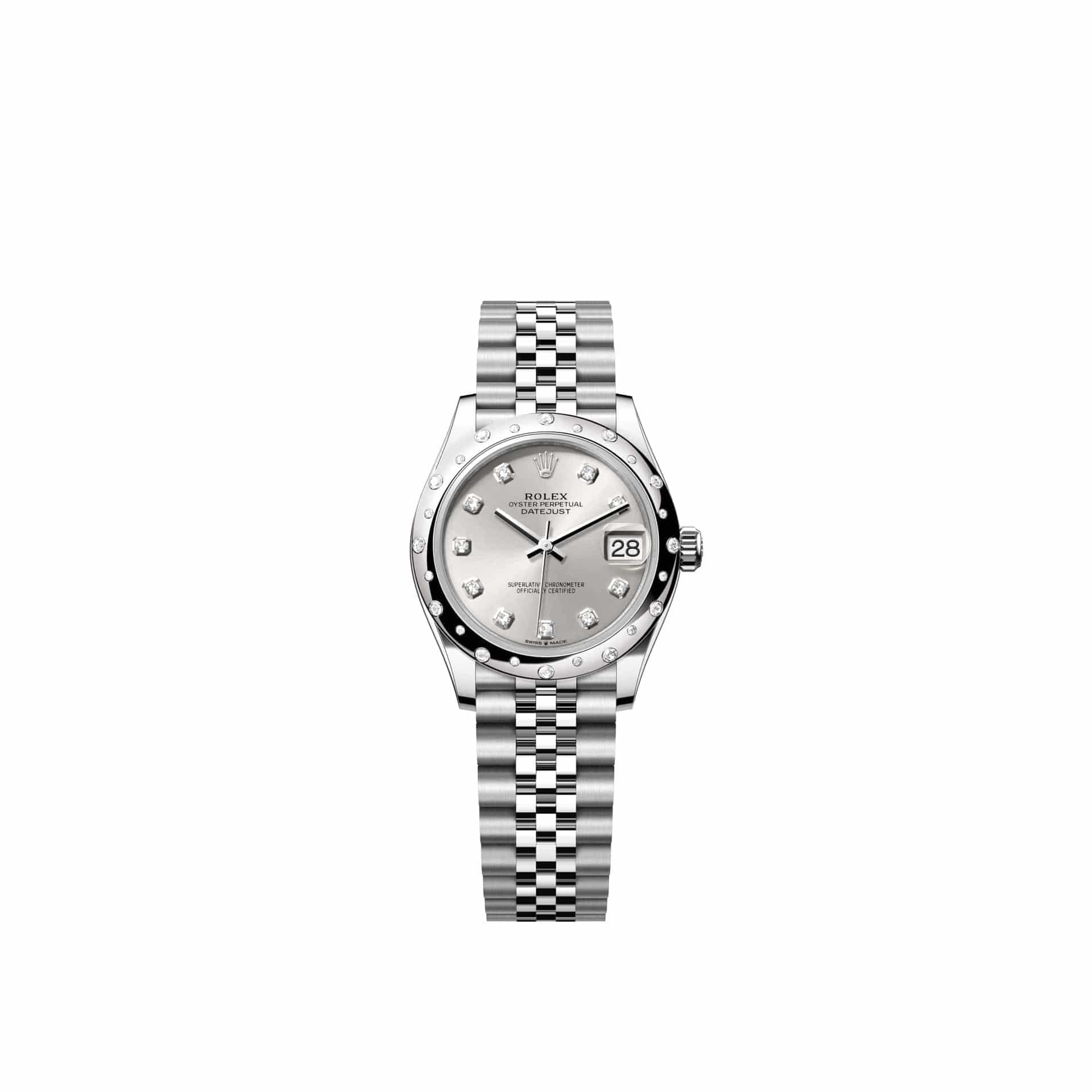 Rolex Datejust 31 278344RBR Stainless Steel Silver Diamond Dial Jubilee Diamond Bezel (2026)