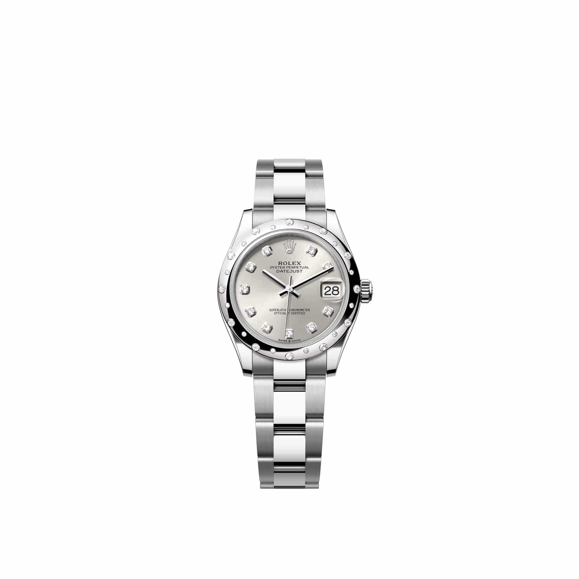 Rolex Datejust 31 278344RBR Stainless Steel Silver Diamond Dial Oyster Diamond Bezel (2026)