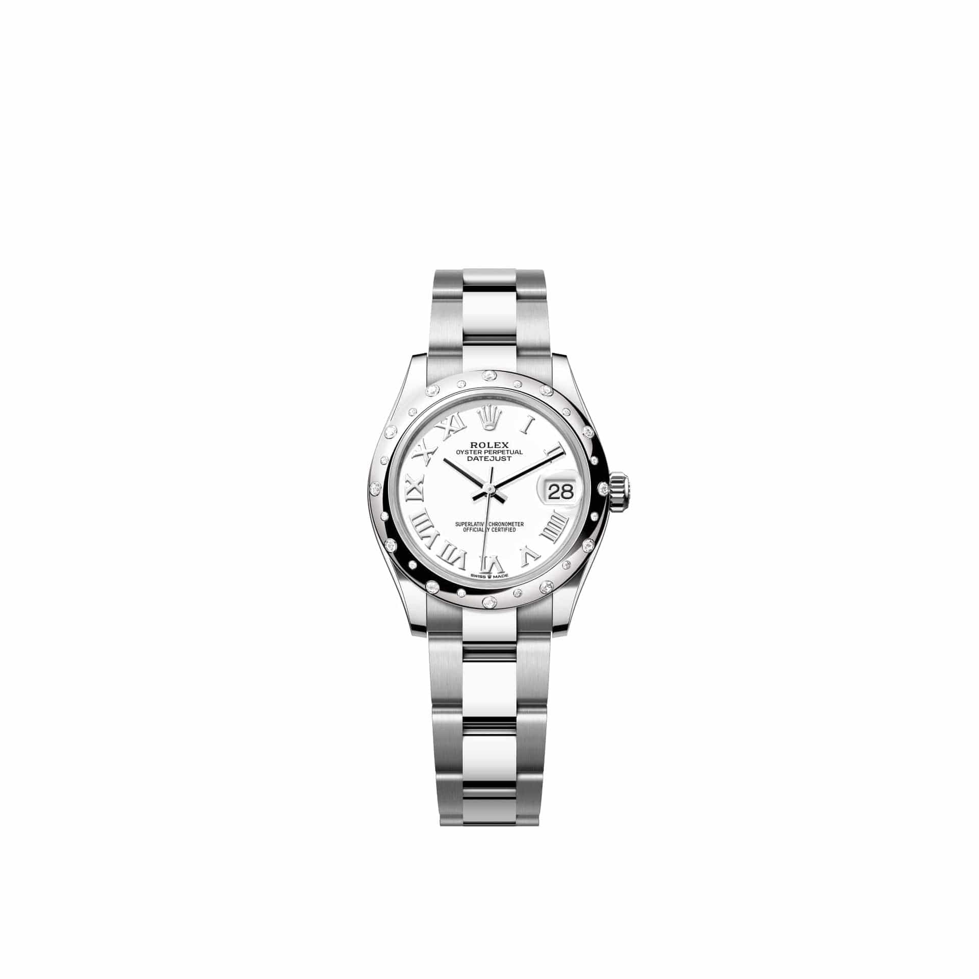 Rolex Datejust 31 278344RBR Stainless Steel White Roman Dial Oyster Diamond Bezel (2026)
