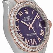 Rolex Datejust 31 278381RBR 'Ladies' Stainless Steel Rose Gold Aubergine Purple Dial Diamond Bezel Oyster (2022)