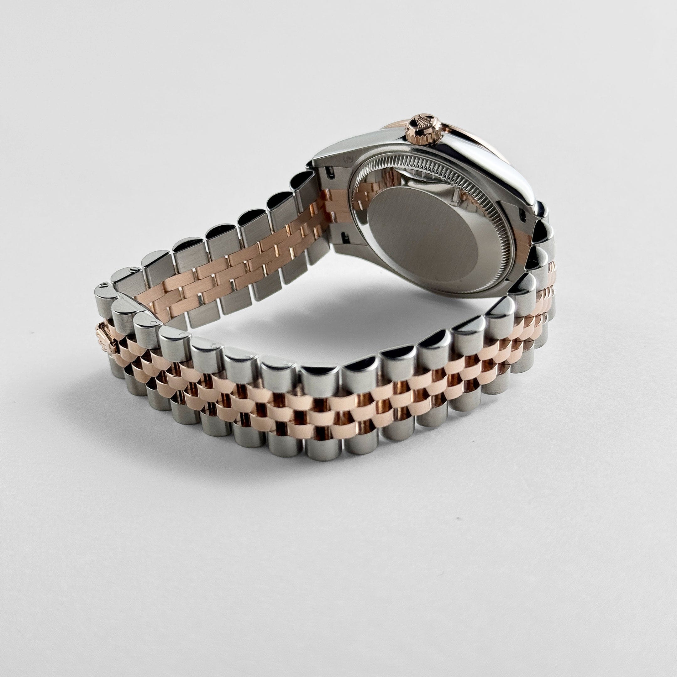 Rolex Datejust 31 278381RBR 'Ladies' Stainless Steel Rose Gold Brown Roman Numerals Diamond Dial Diamond Bezel Jubilee