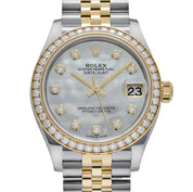 Rolex Datejust 31 278383RBR 'Ladies' Stainless Steel Yellow Gold Mother of Pearl Diamond Dial Diamond Bezel Jubilee (2026)