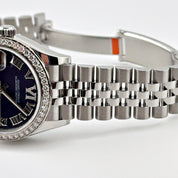 Rolex Datejust 31 278384RBR 'Ladies' Stainless Steel Diamond Bezel Violet Roman Dial Jubilee