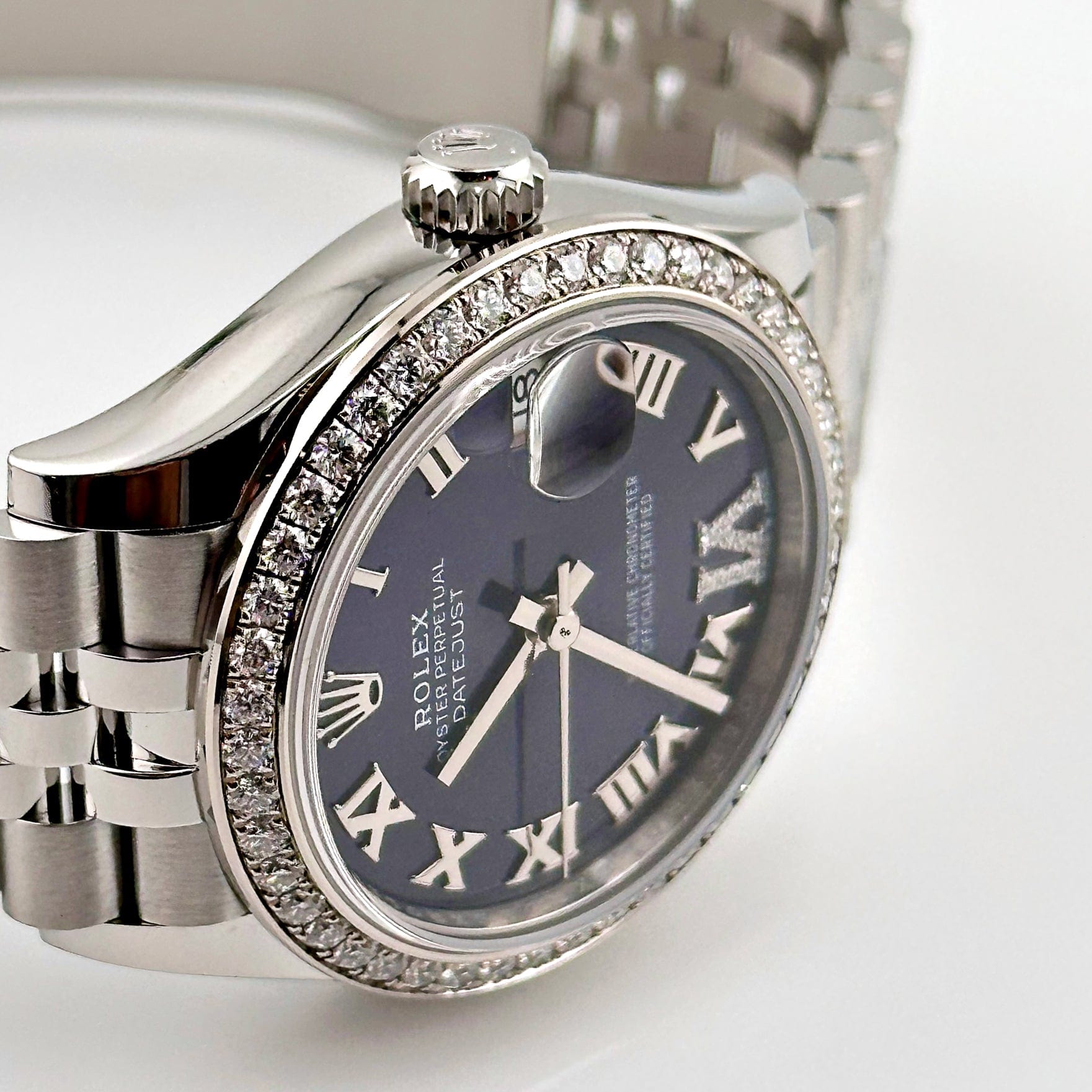 Rolex Datejust 31 278384RBR 'Ladies' Stainless Steel Diamond Bezel Violet Roman Dial Jubilee