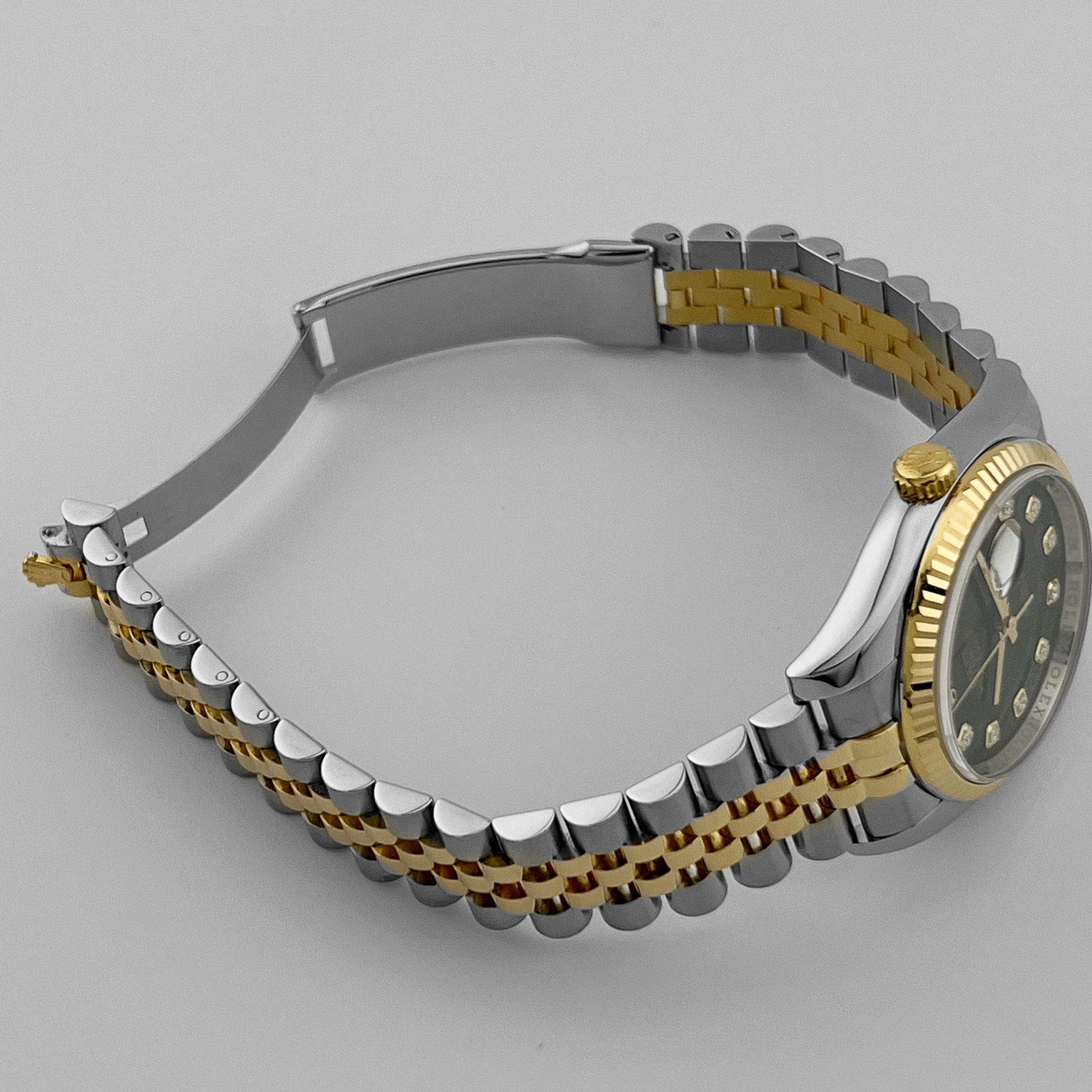 Rolex Datejust 36 116233 Yellow Gold Stainless Steel Black Diamond Dial Jubilee (2013)