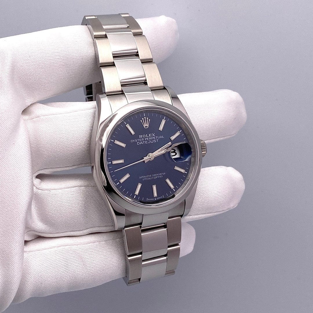 Luxury Watch Rolex Datejust 36 Stainless Steel Blue Dial 126200 Wrist Aficionado
