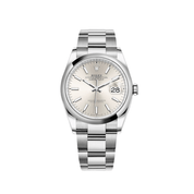 Luxury Watch Rolex Datejust 36 Stainless Steel Silver Dial Oyster 126200 Wrist Aficionado