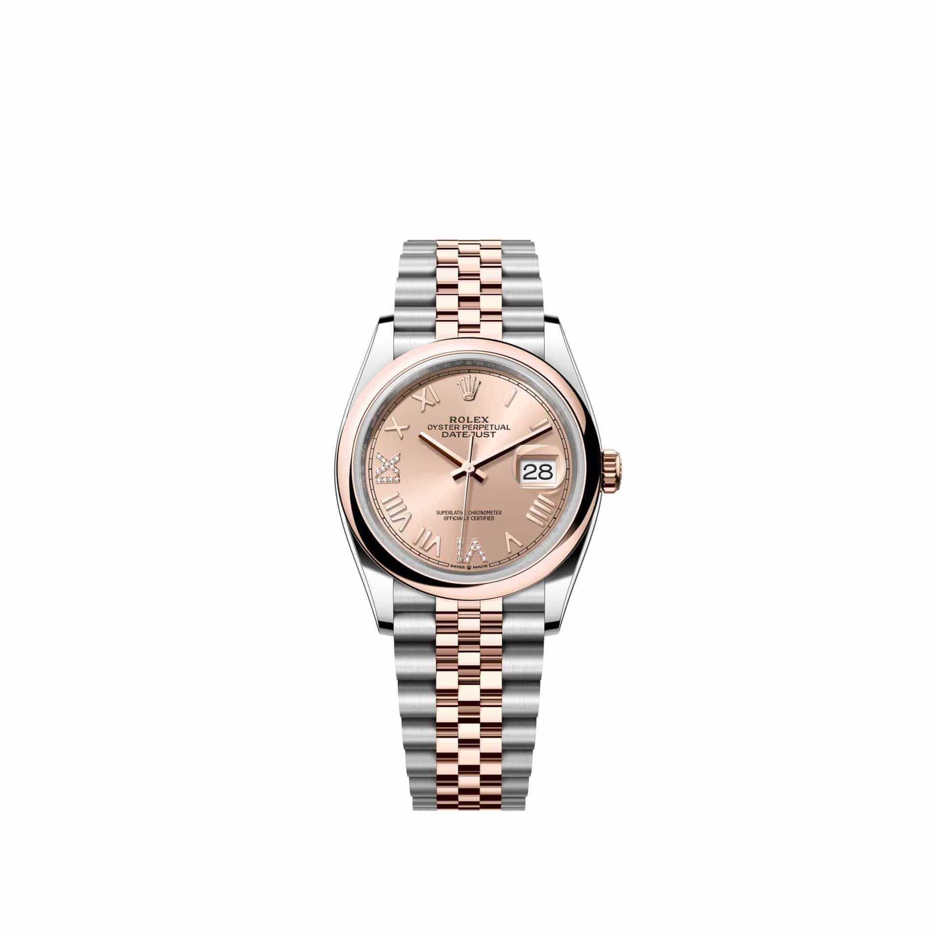Rolex Datejust 36 126201 Rose Gold Stainless Steel Rose Diamond Roman Dial Jubilee (2026)