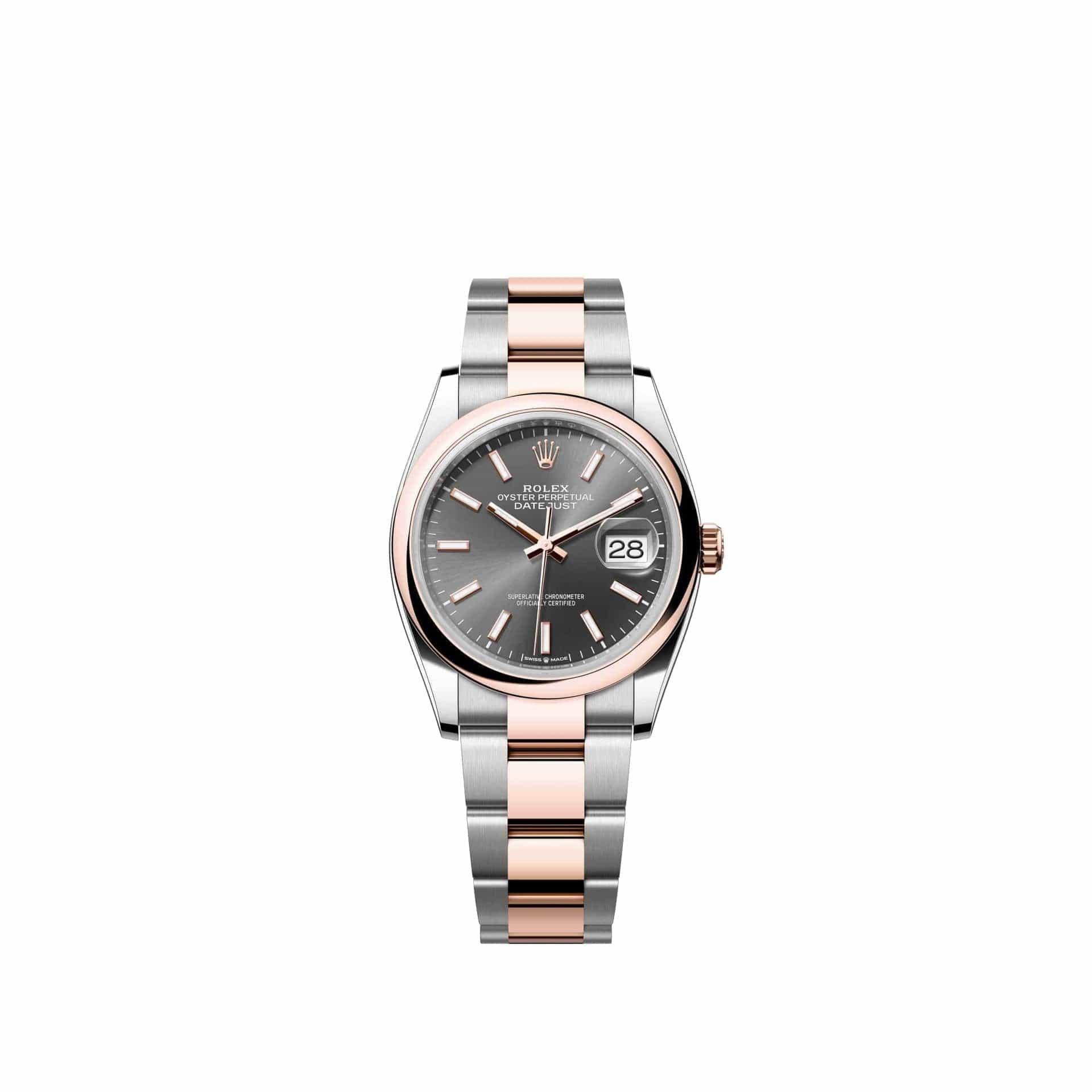 Rolex Datejust 36 126201 Rose Gold Stainless Steel Slate Dial Oyster (2026)