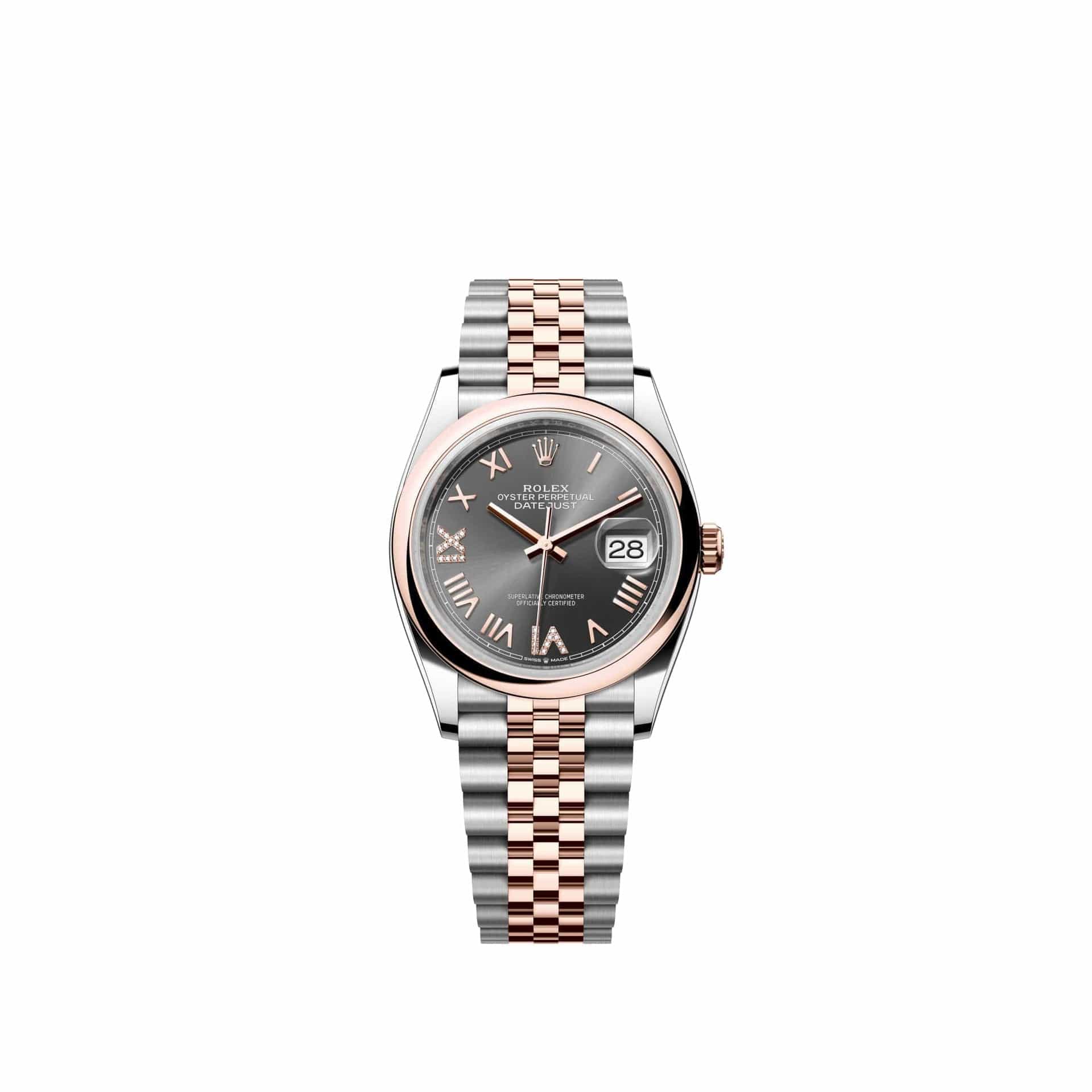 Rolex Datejust 36 126201 Rose Gold Stainless Steel Slate Diamond Dial Jubilee (2026)