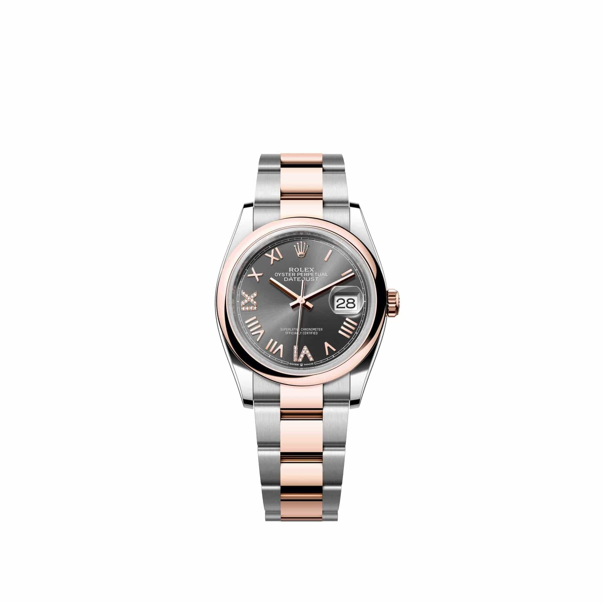 Rolex Datejust 36 126201 Rose Gold Stainless Steel Slate Diamond Dial Oyster (2026)