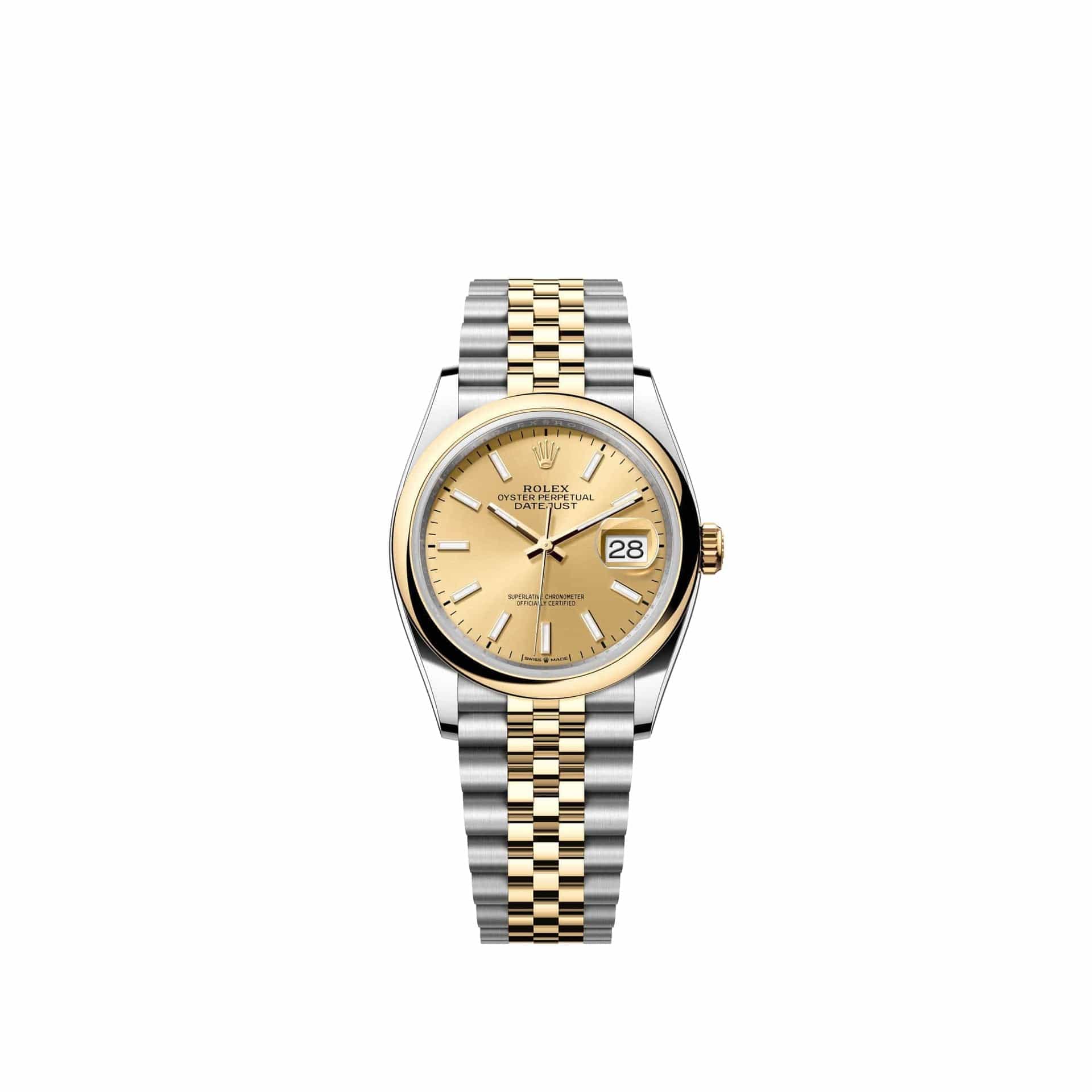 Rolex Datejust 36 126203 Yellow Gold Stainless Steel Champagne Dial Jubilee (2026)