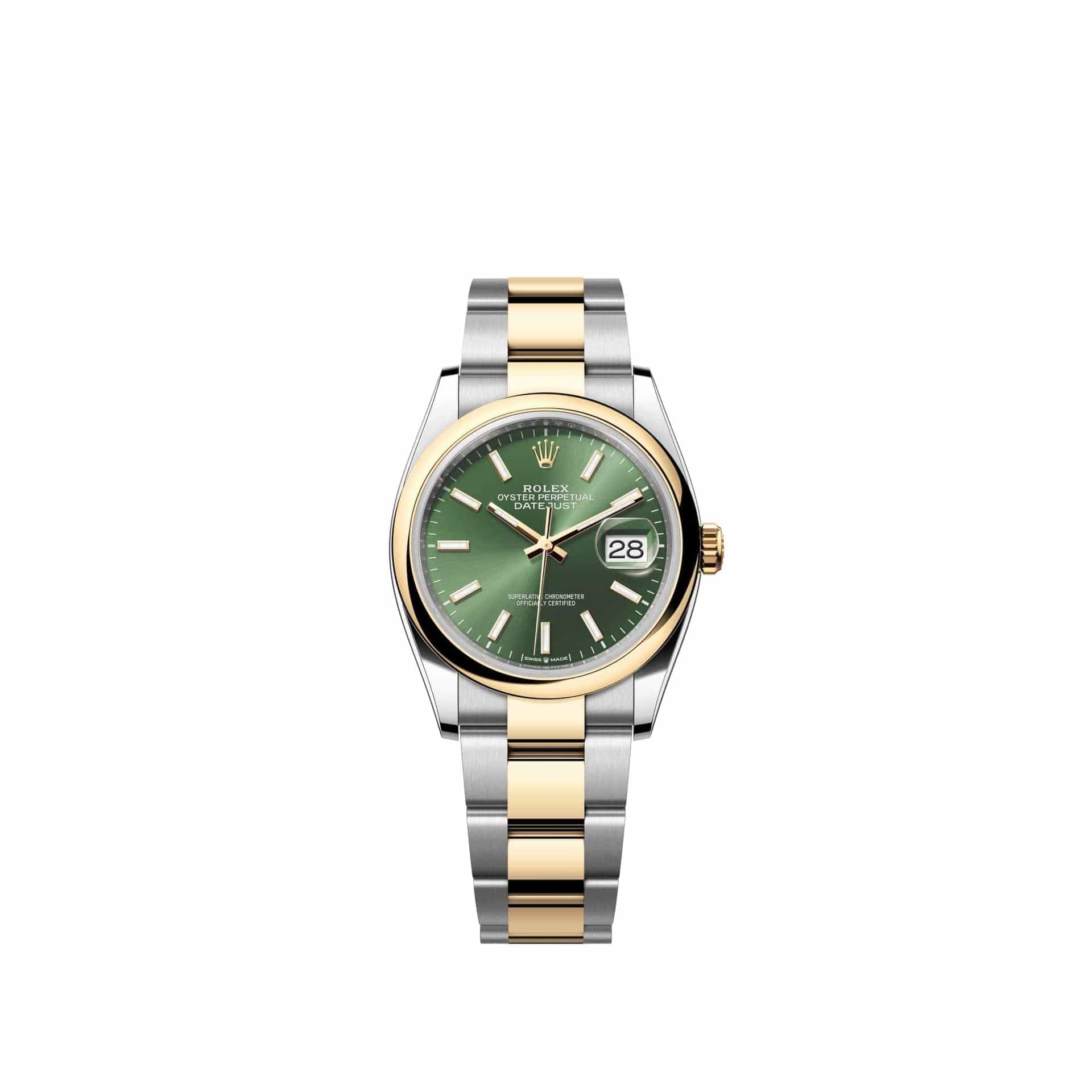 Rolex Datejust 36 126203 Yellow Gold Stainless Steel Olive Green Dial Oyster (2026)
