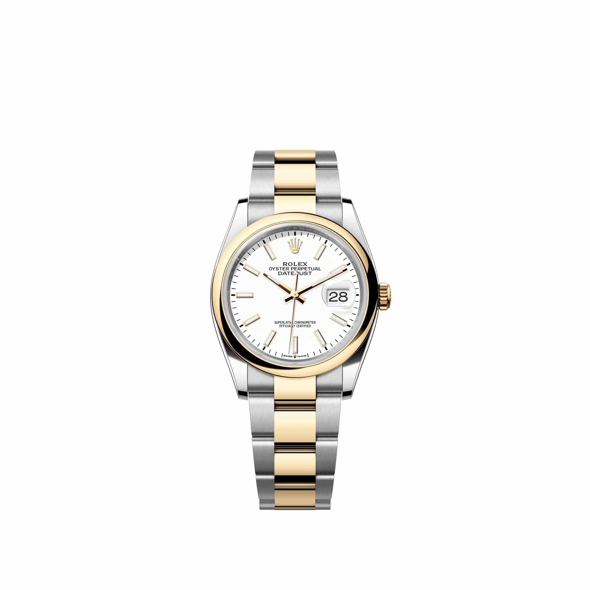 Rolex Datejust 36 126203 Yellow Gold Stainless Steel White Dial Oyster (2026)