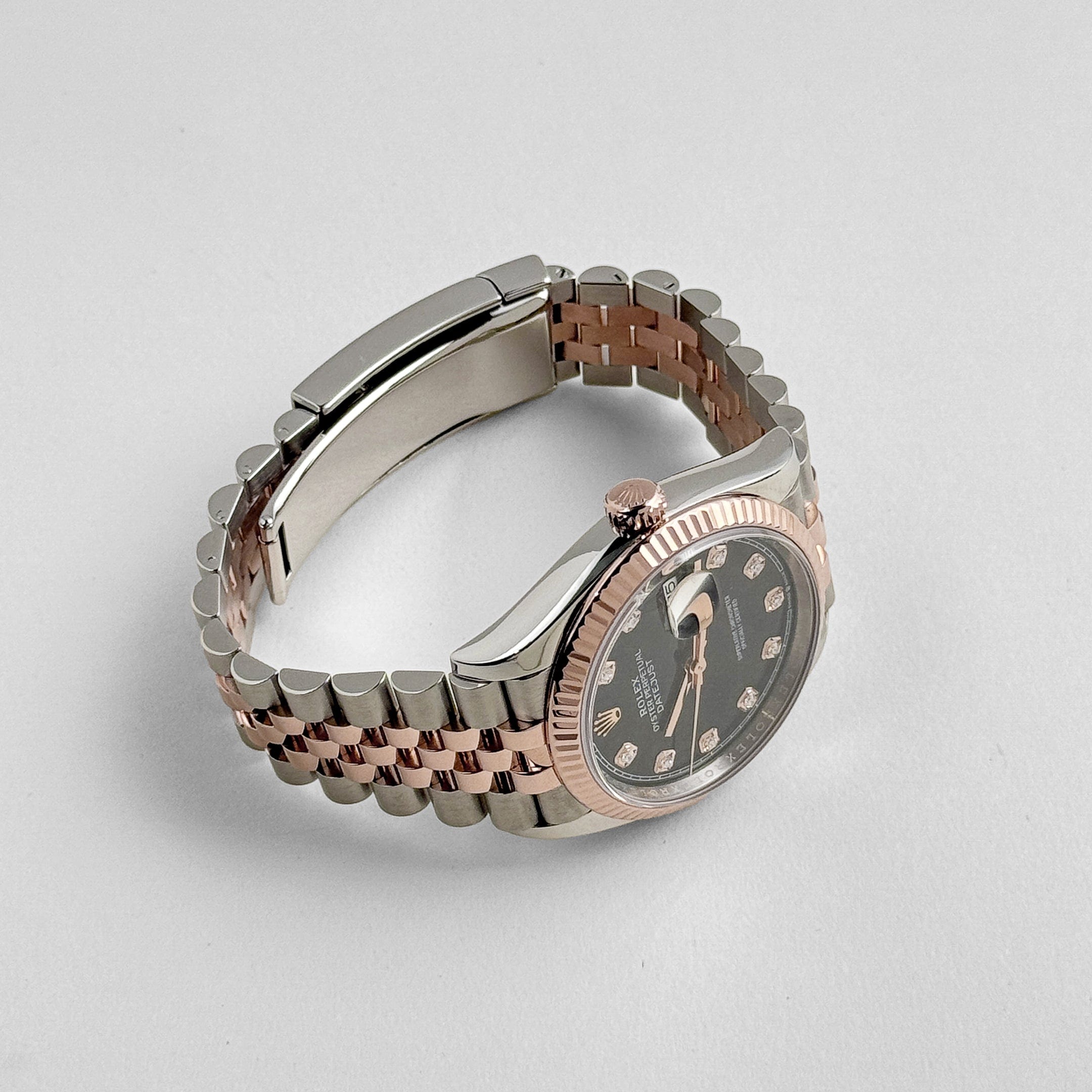 Rolex Datejust 36 126231 Rose Gold Stainless Steel Black Diamond Dial (2019)