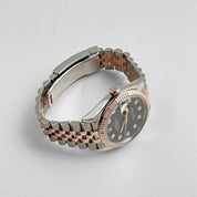 Rolex Datejust 36 126231 Rose Gold Stainless Steel Black Diamond Dial
