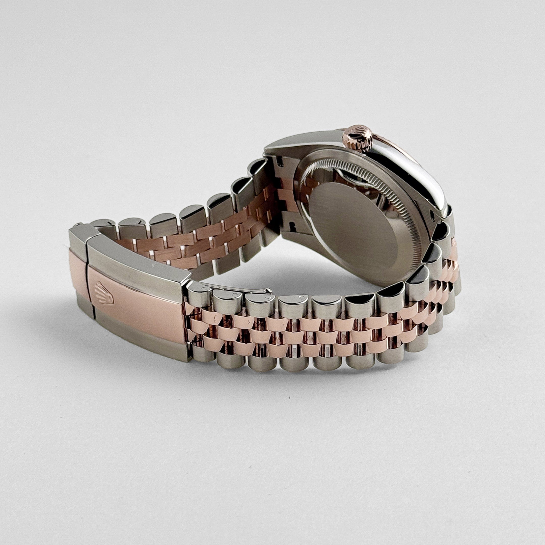 Rolex Datejust 36 126231 Rose Gold Stainless Steel Black Diamond Dial