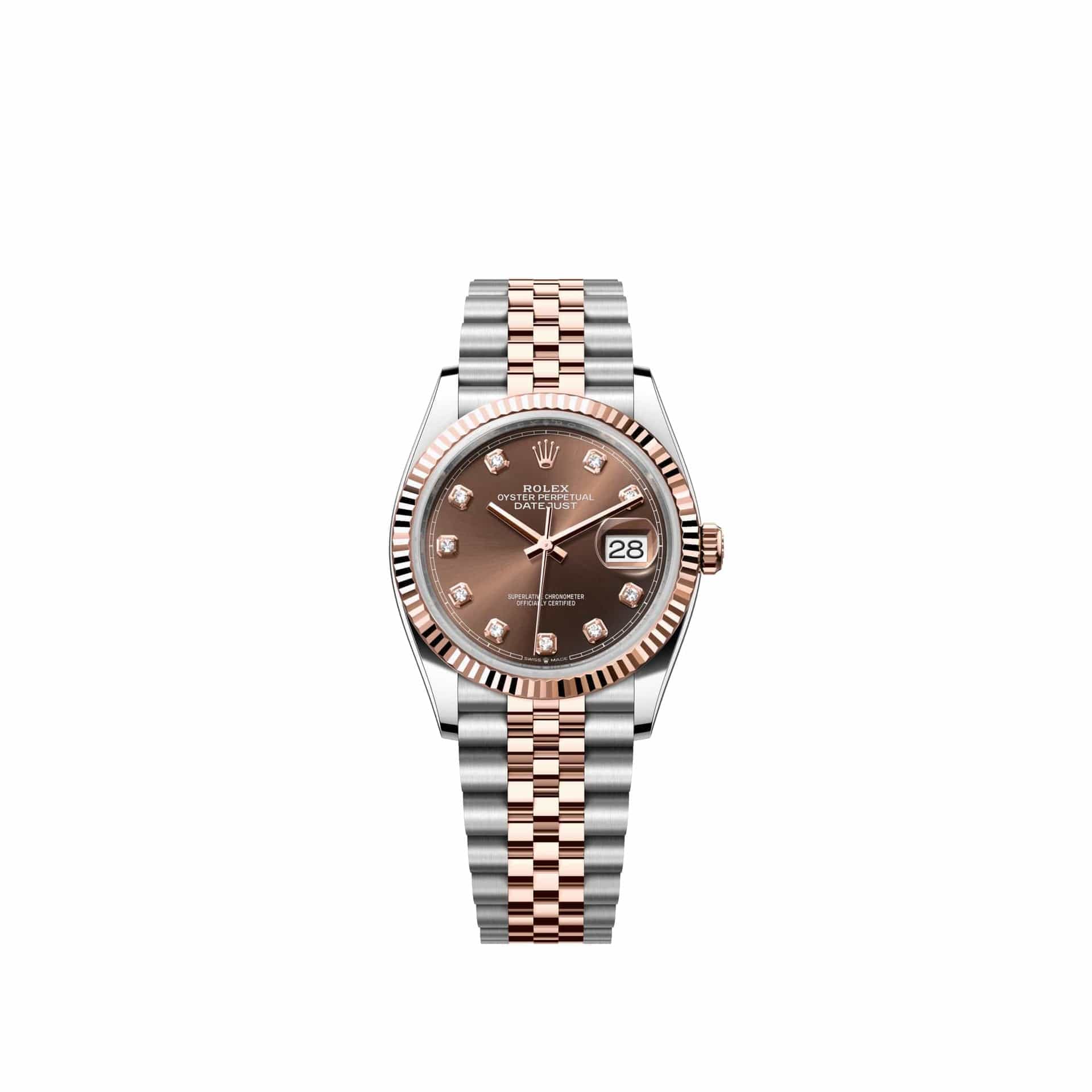 Rolex Datejust 36 126231 Rose Gold Stainless Steel Chocolate Diamond Dial Jubilee (2026)