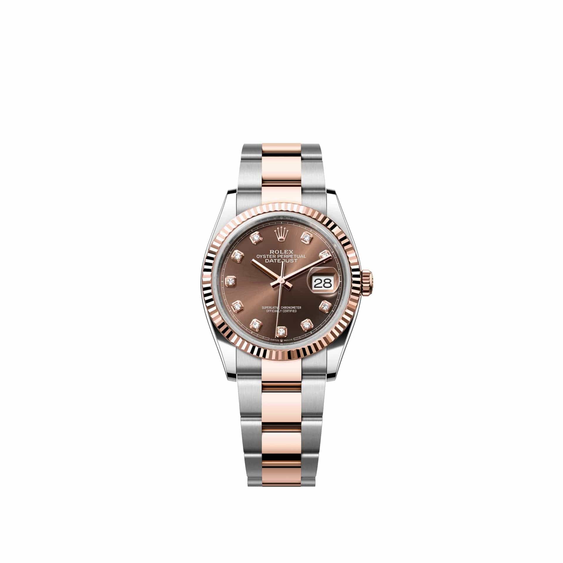 Rolex Datejust 36 126231 Rose Gold Stainless Steel Chocolate Diamond Dial Oyster (2026)