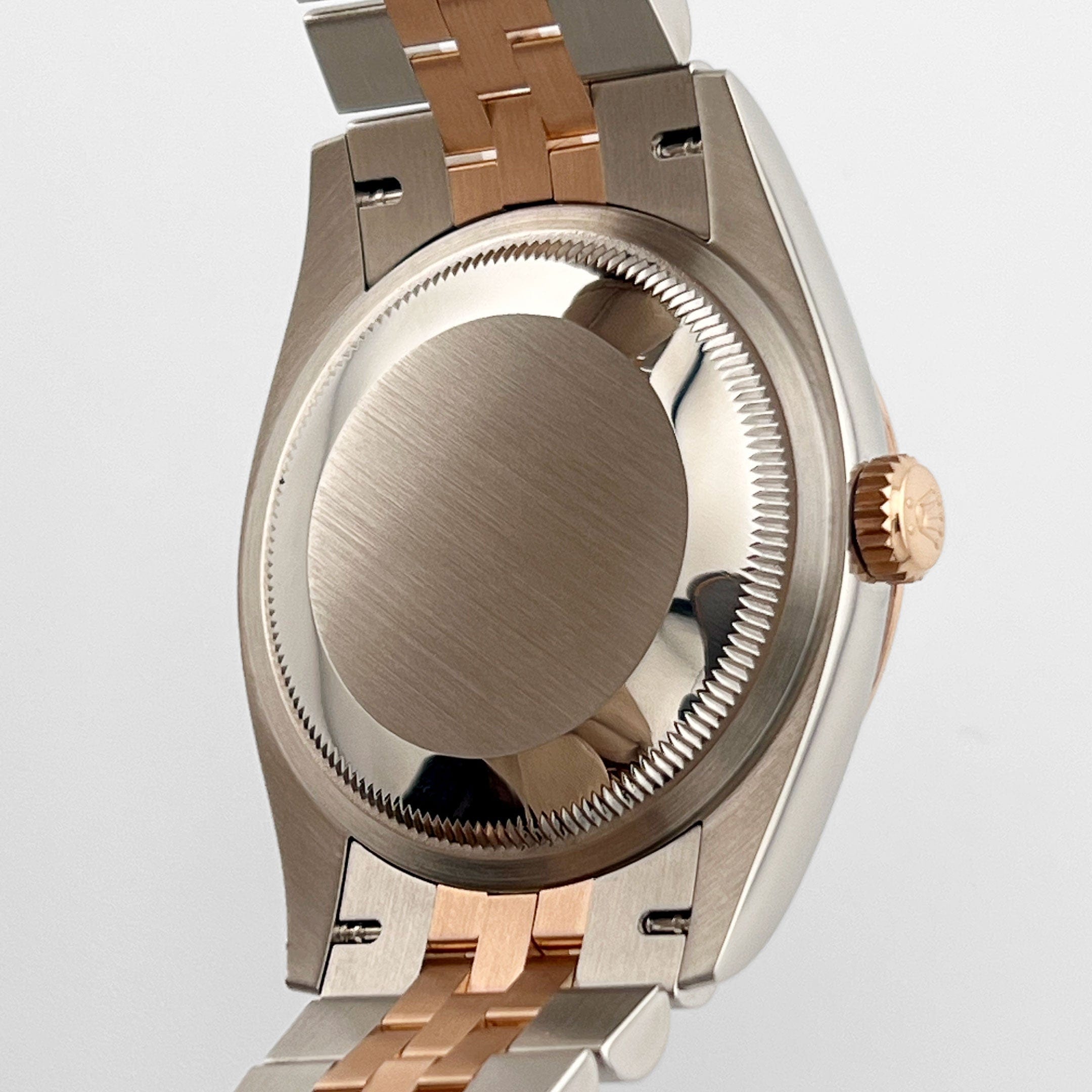 Rolex Datejust 36 126231 Rose Gold Stainless Steel Dark Rhodium Roman Numerals Diamond Dial Jubilee (2020)