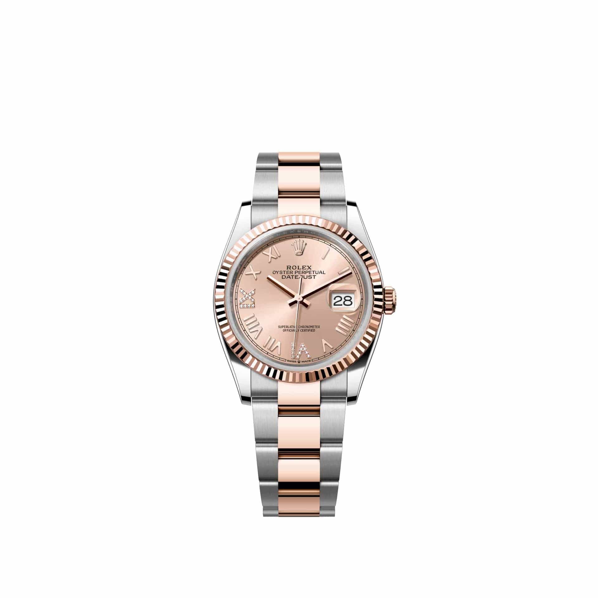 Rolex Datejust 36 126231 Rose Gold Stainless Steel Rose Diamond Roman Dial Oyster (2026)