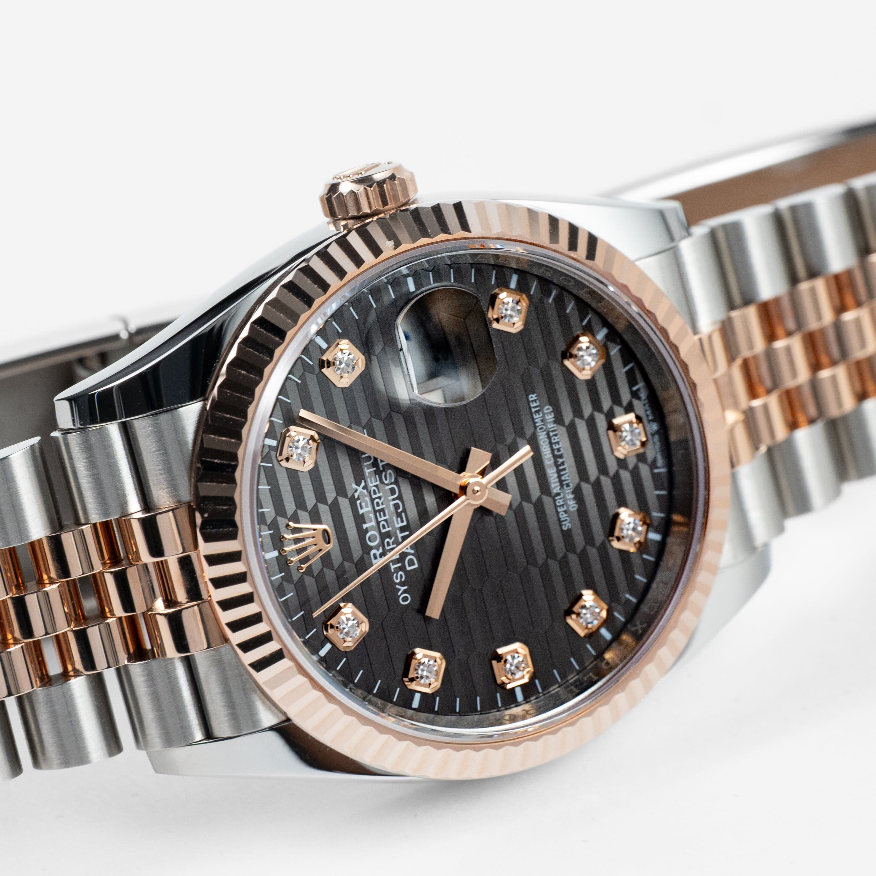 Rolex Datejust 36 126231 Rose Gold Stainless Steel Slate Motif Diamond Dial (2023)