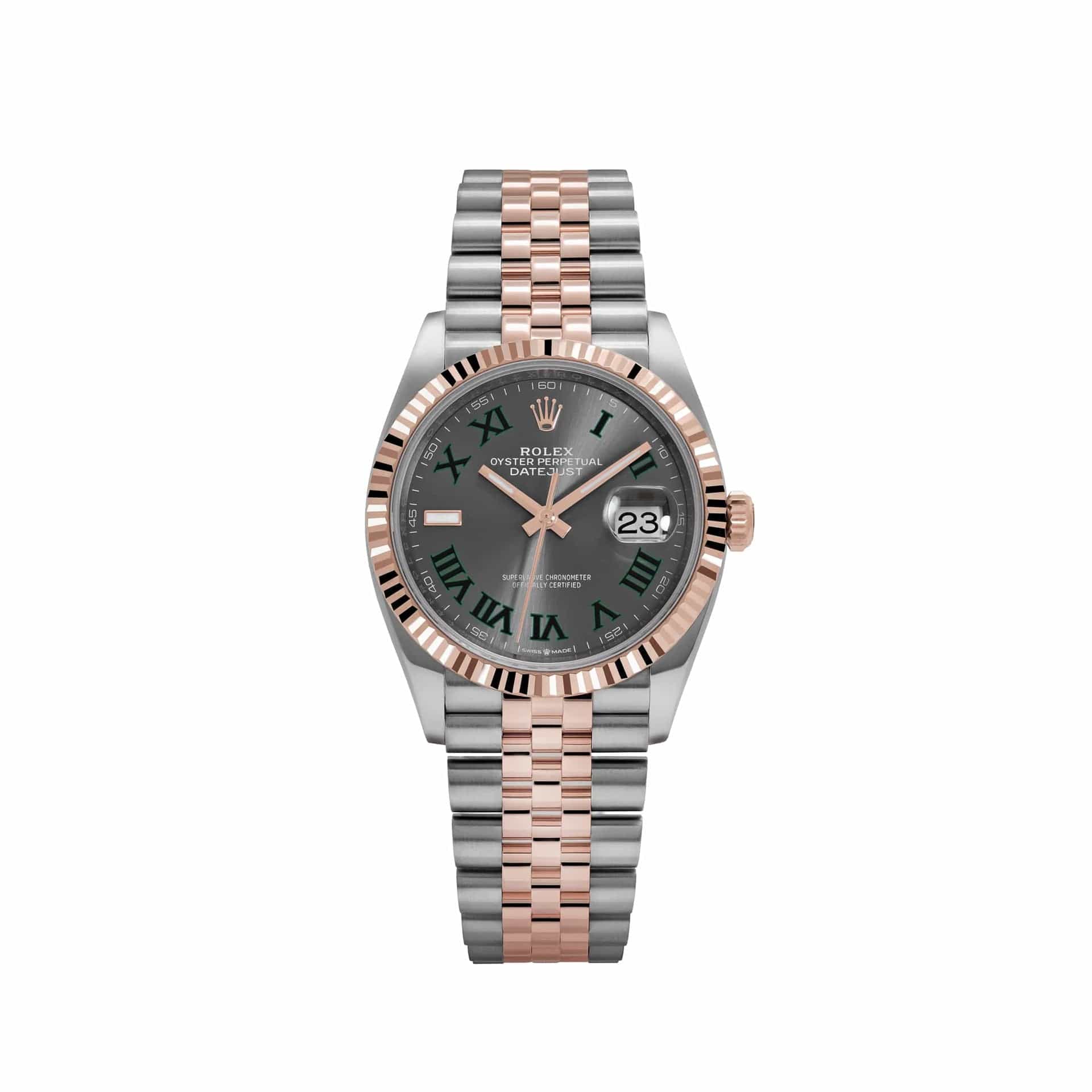Rolex Datejust 36 126231 'Wimbledon' Stainless Steel Rose Gold Slate Dial Jubilee (2023)