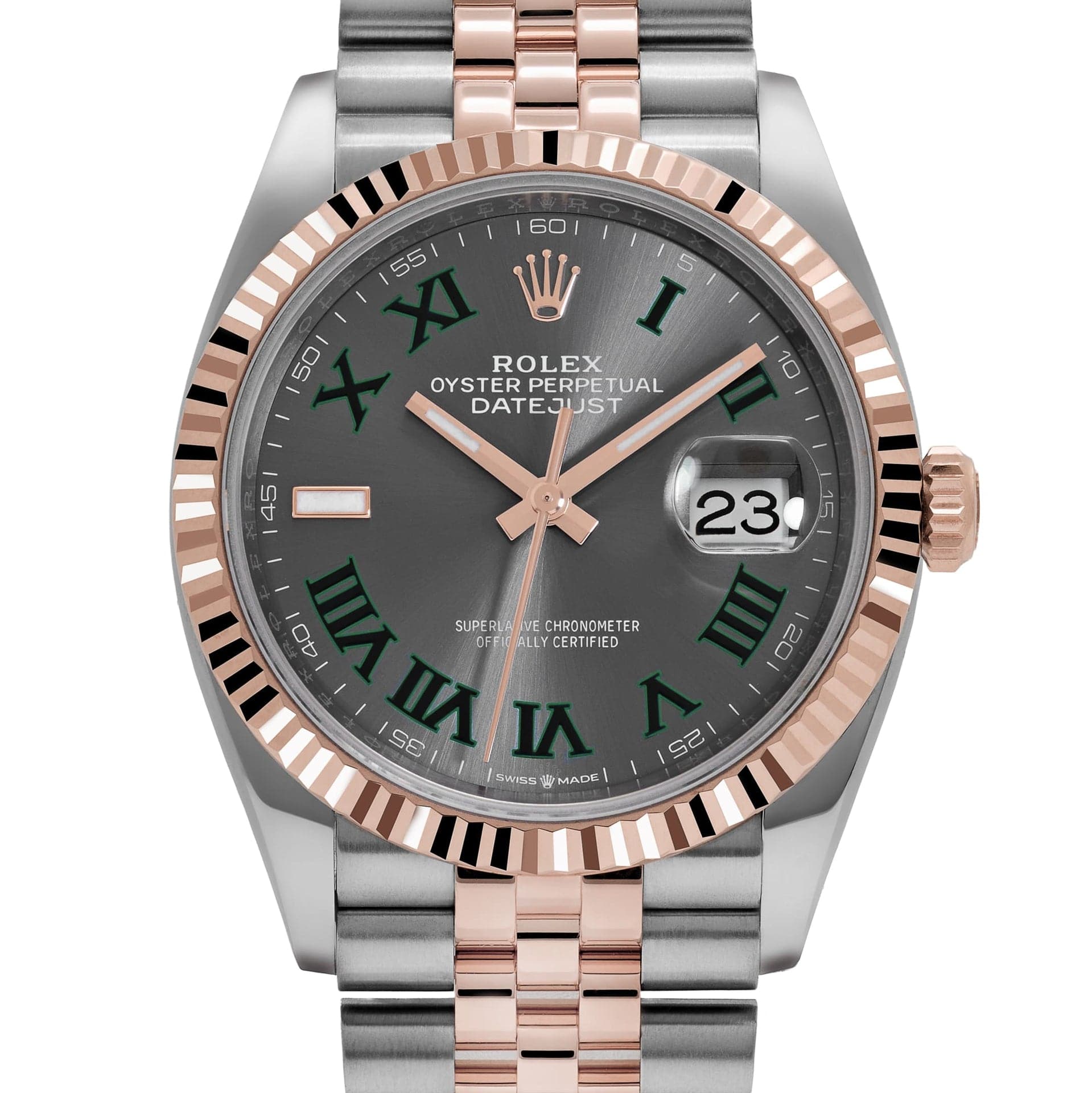 Rolex Datejust 36 126231 'Wimbledon' Stainless Steel Rose Gold Slate Dial Jubilee (2023)