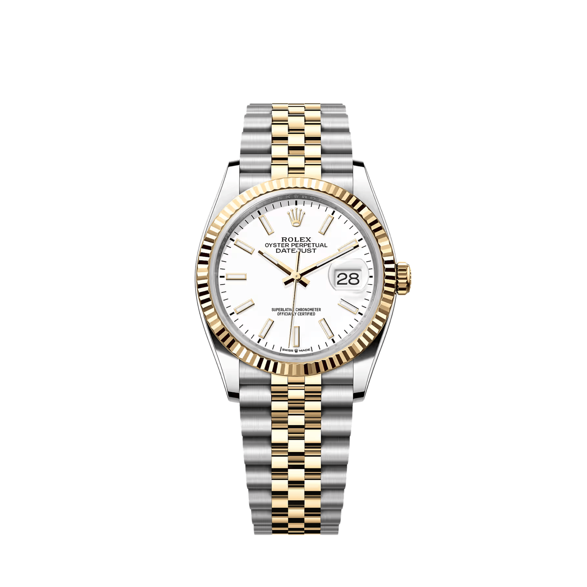 Rolex Datejust 36 126233 Stainless Steel Yellow Gold White Dial Jubilee (2024)
