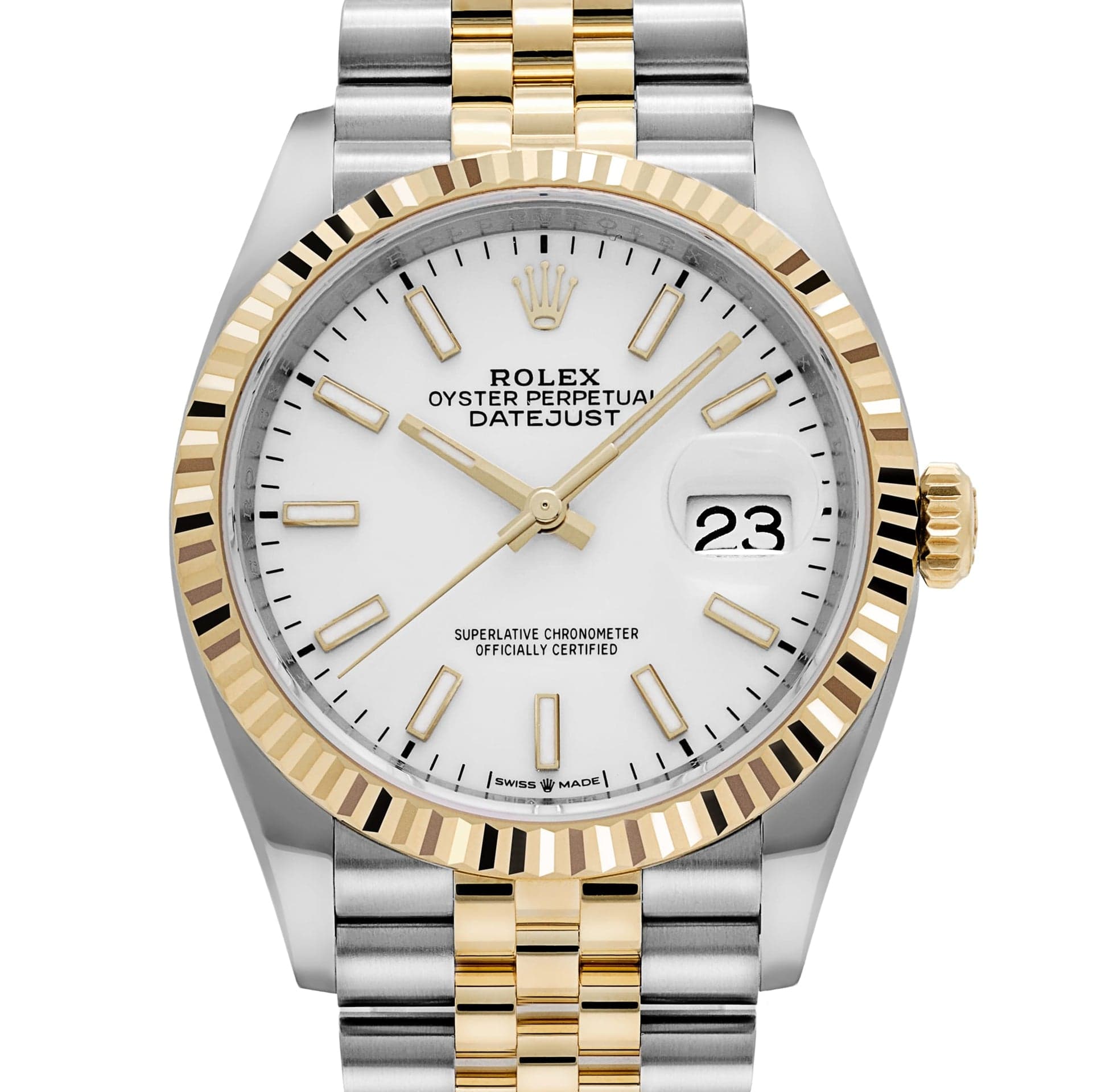 Rolex Datejust 36 126233 Stainless Steel Yellow Gold White Dial Jubilee (2024)