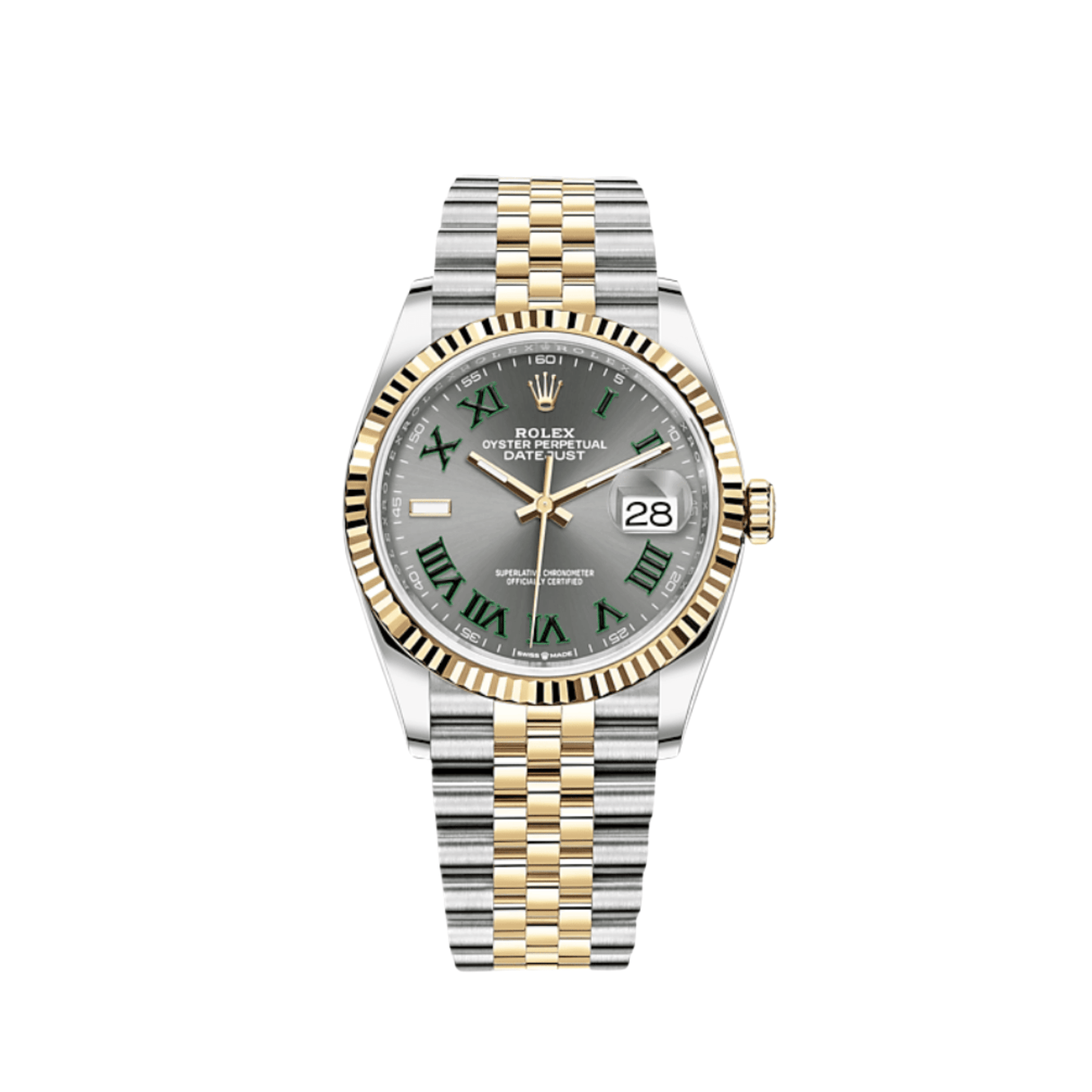 Rolex Datejust 36 126233 'Wimbledon' Stainless Steel Yellow Gold Slate Dial Jubilee (2026)