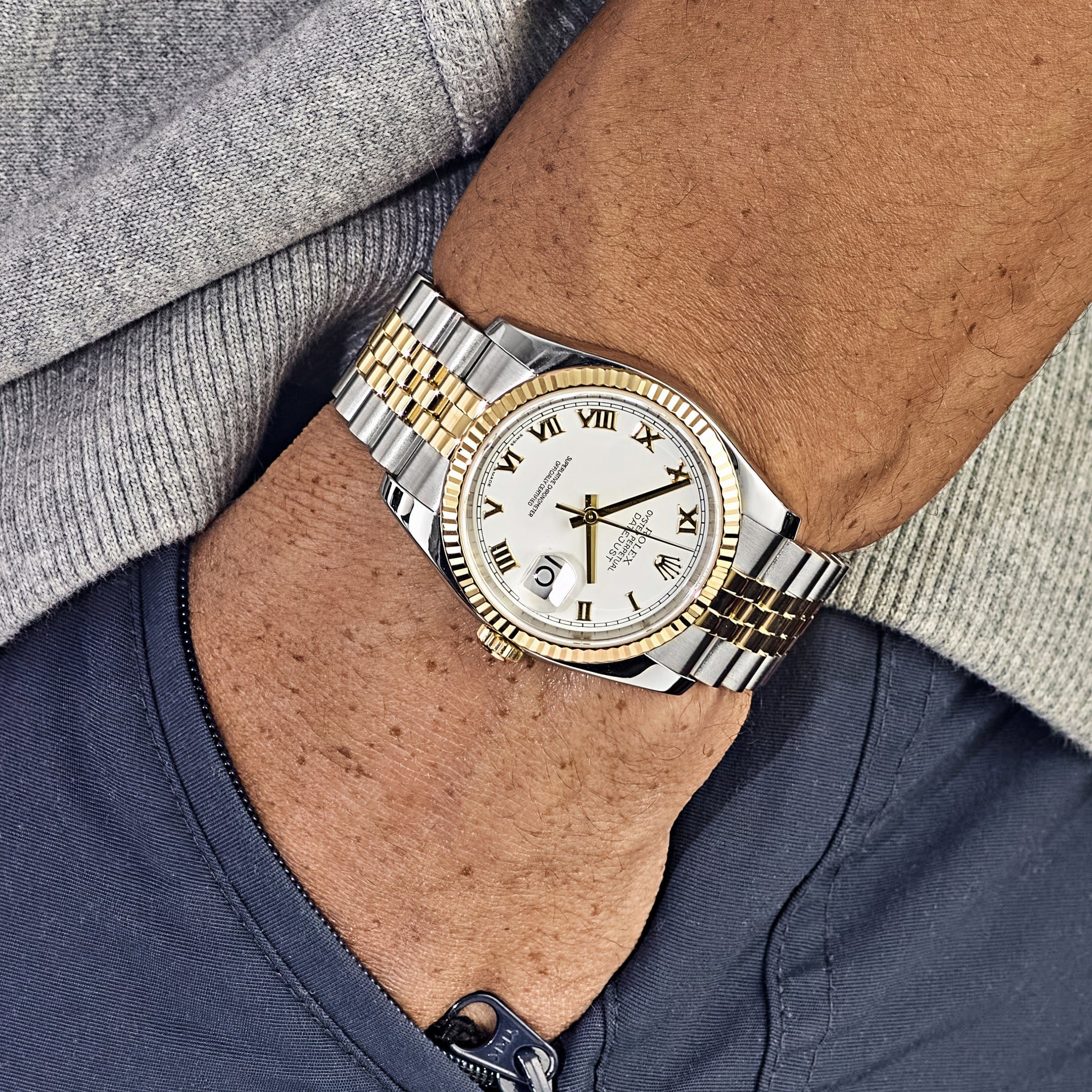 Rolex Datejust 36 126233 Yellow Gold Stainless Steel White Roman Dial Jubilee (2025)