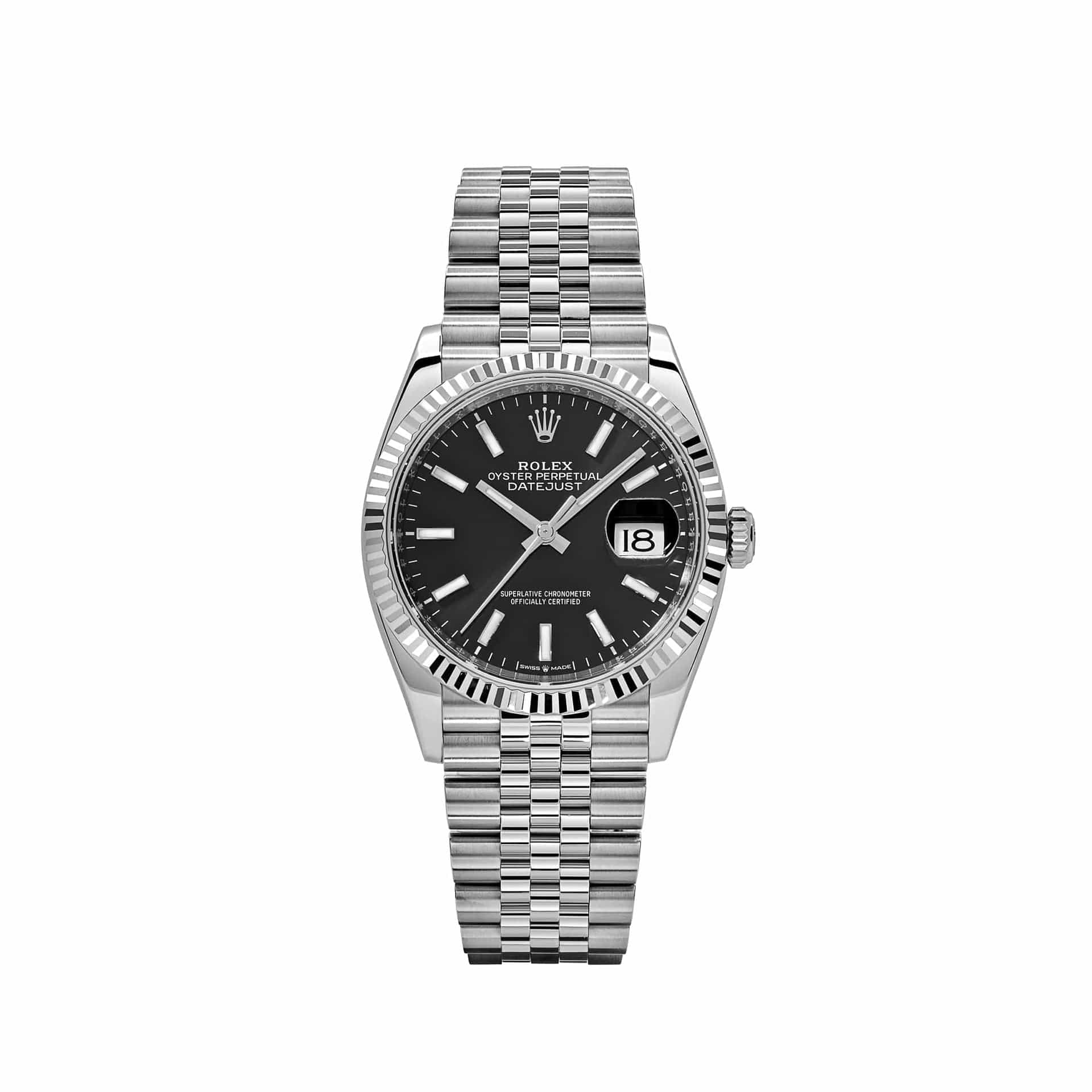 Rolex Datejust 126234 White Gold Stainless Steel Black Dial Jubilee (2022)