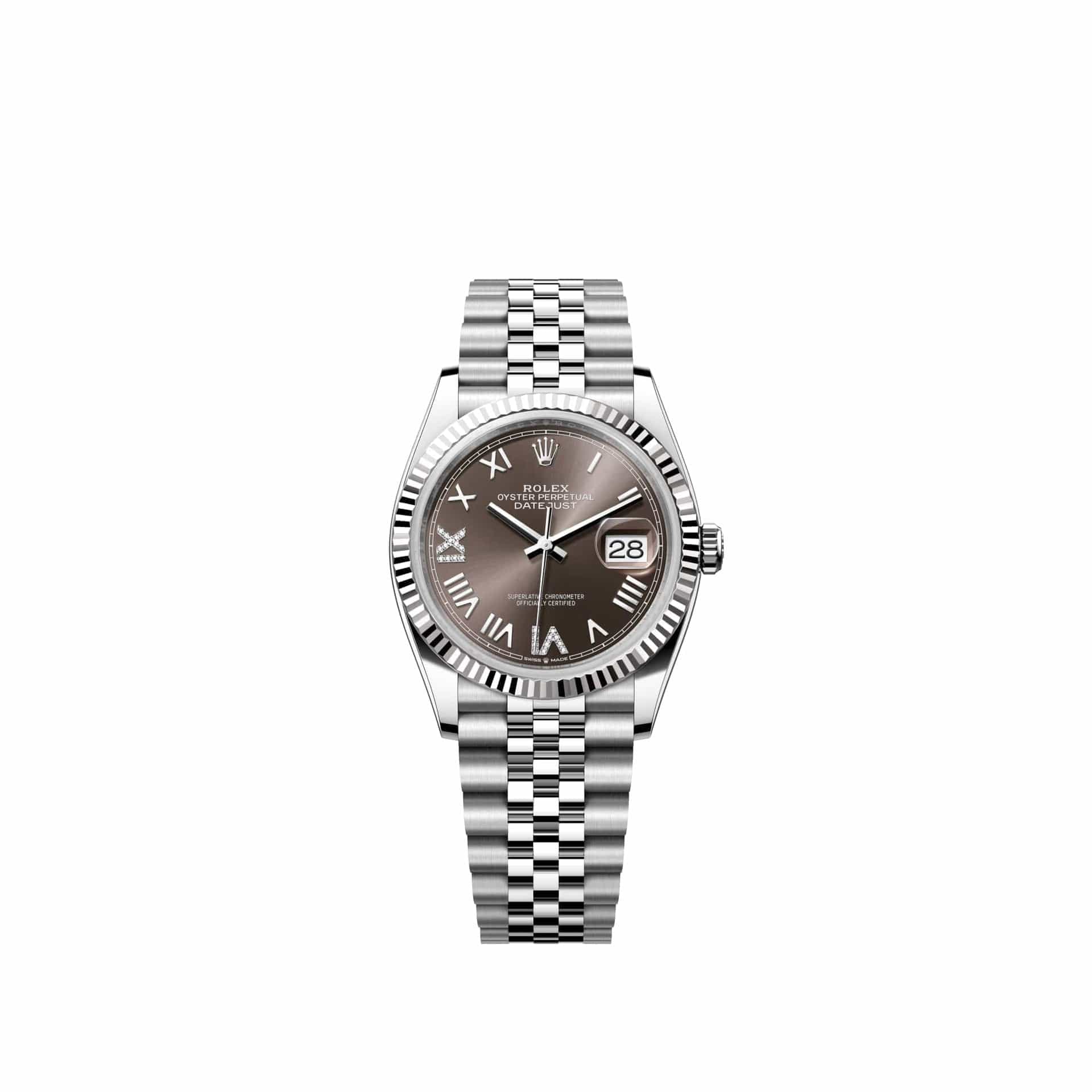 Rolex Datejust 36 126234 Stainless Steel Dark Grey Diamond Roman Dial Jubilee (2026)