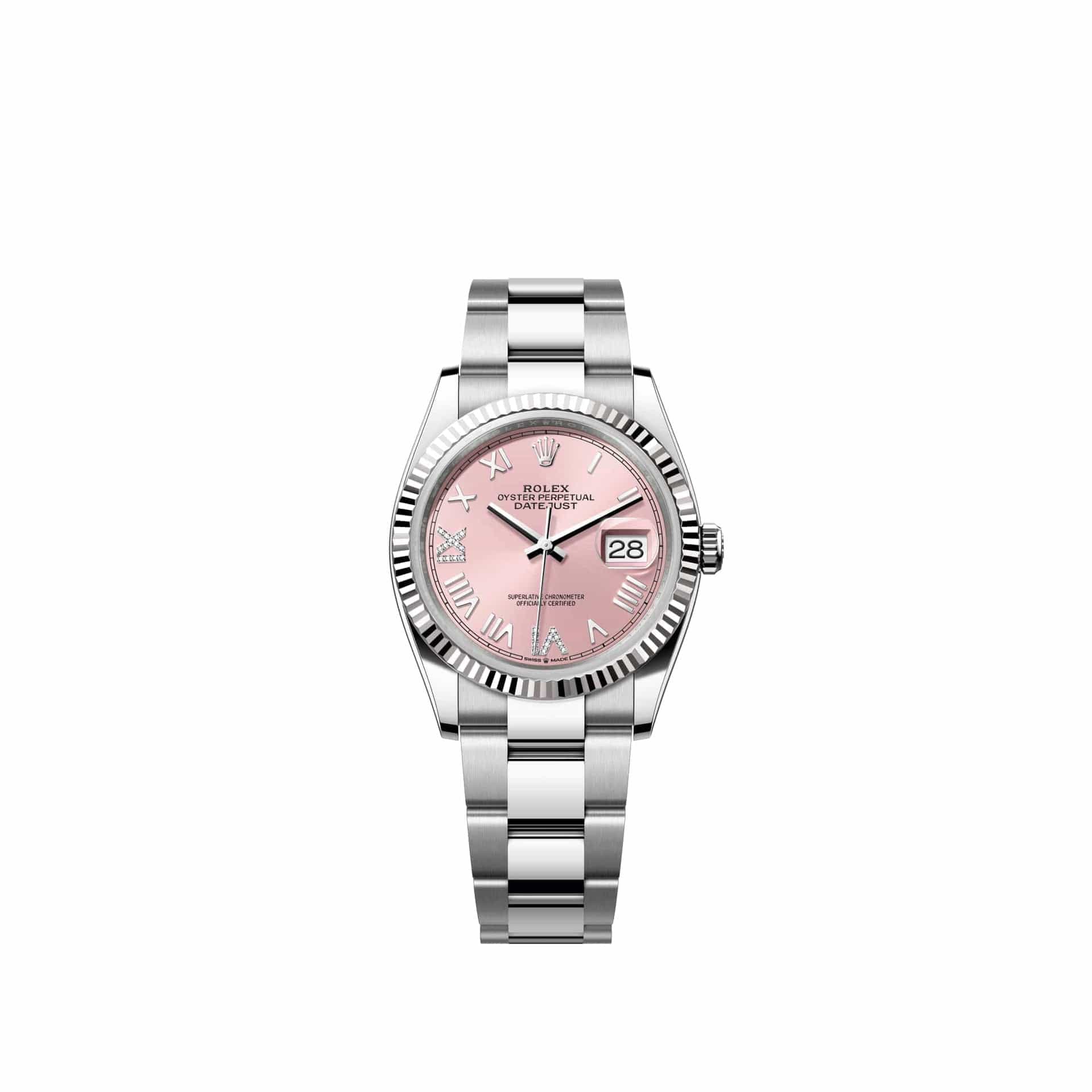Rolex Datejust 36 126234 Stainless Steel Pink Diamond Roman Dial Oyster (2026)
