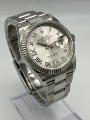 Luxury Watch Rolex Datejust 36 White Gold & Stainless Steel Silver Dial 126234 Wrist Aficionado