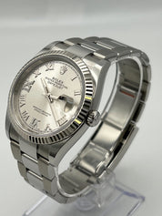 Luxury Watch Rolex Datejust 36 White Gold & Stainless Steel Silver Dial 126234 Wrist Aficionado