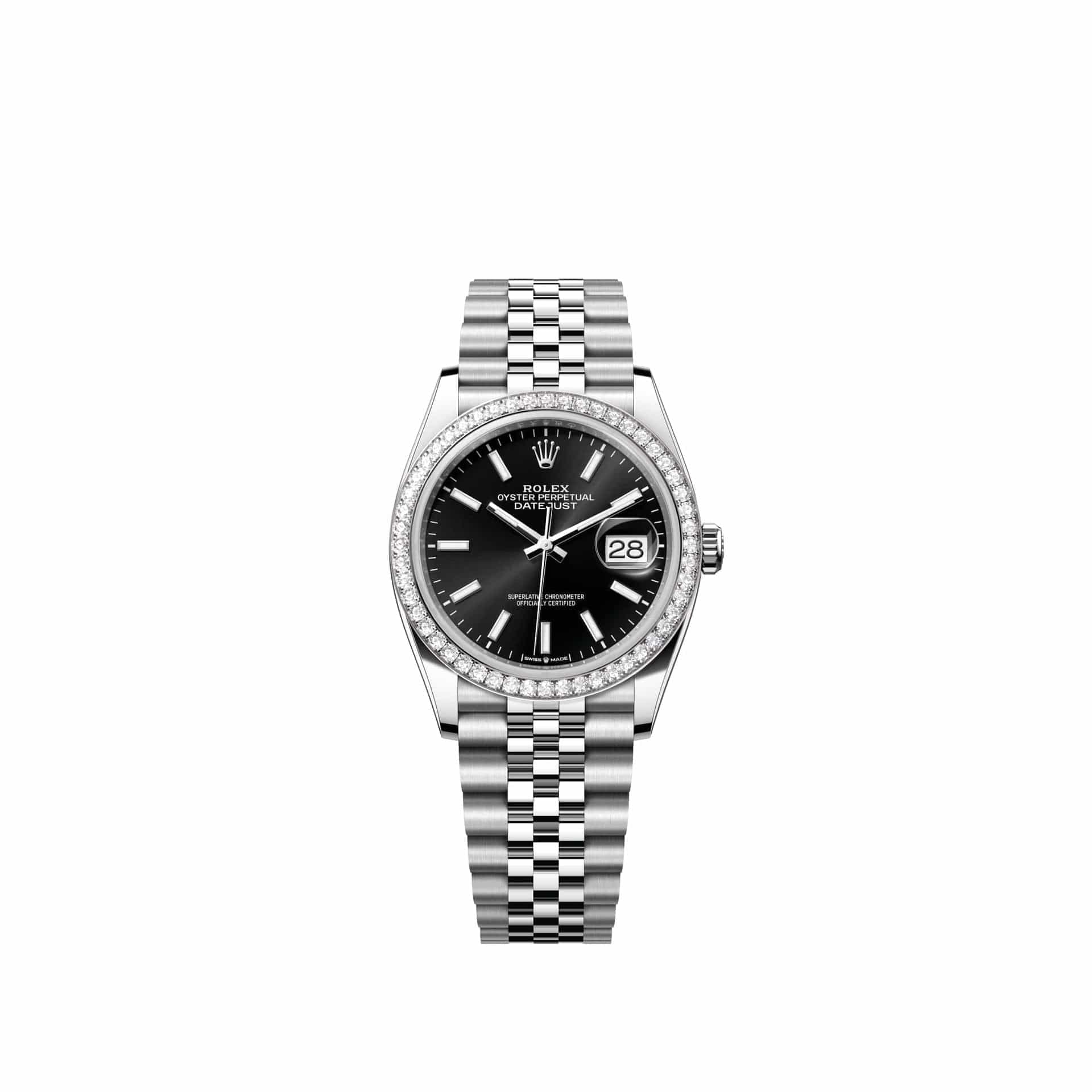 Rolex Datejust 36 126284RBR Stainless Steel Black Dial Jubilee Diamond Bezel (2026)