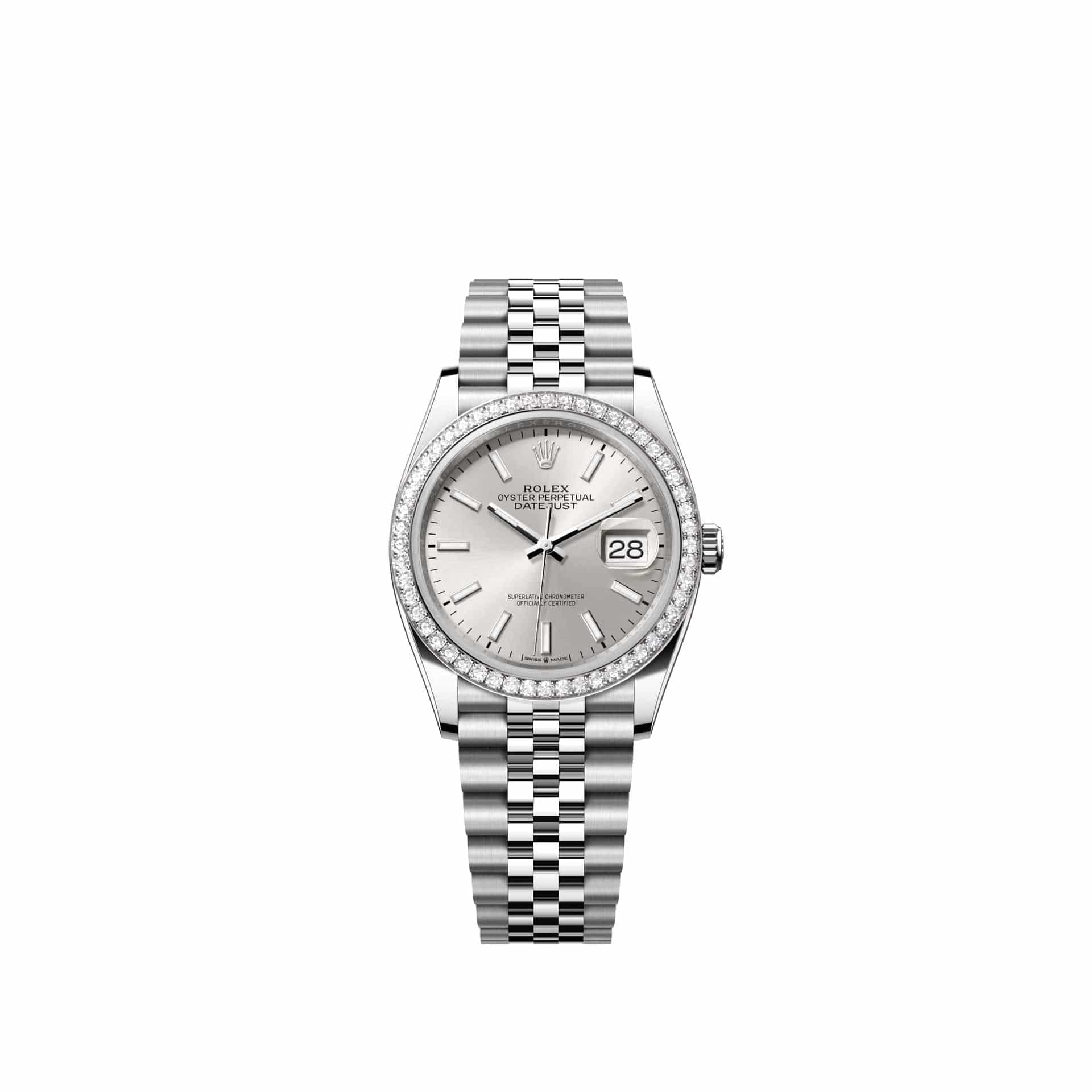 Rolex Datejust 36 126284RBR Stainless Steel Silver Dial Jubilee Diamond Bezel (2026)