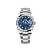 Luxury Watch Rolex Datejust 36 Stainless Steel Blue Dial 126200 Wrist Aficionado