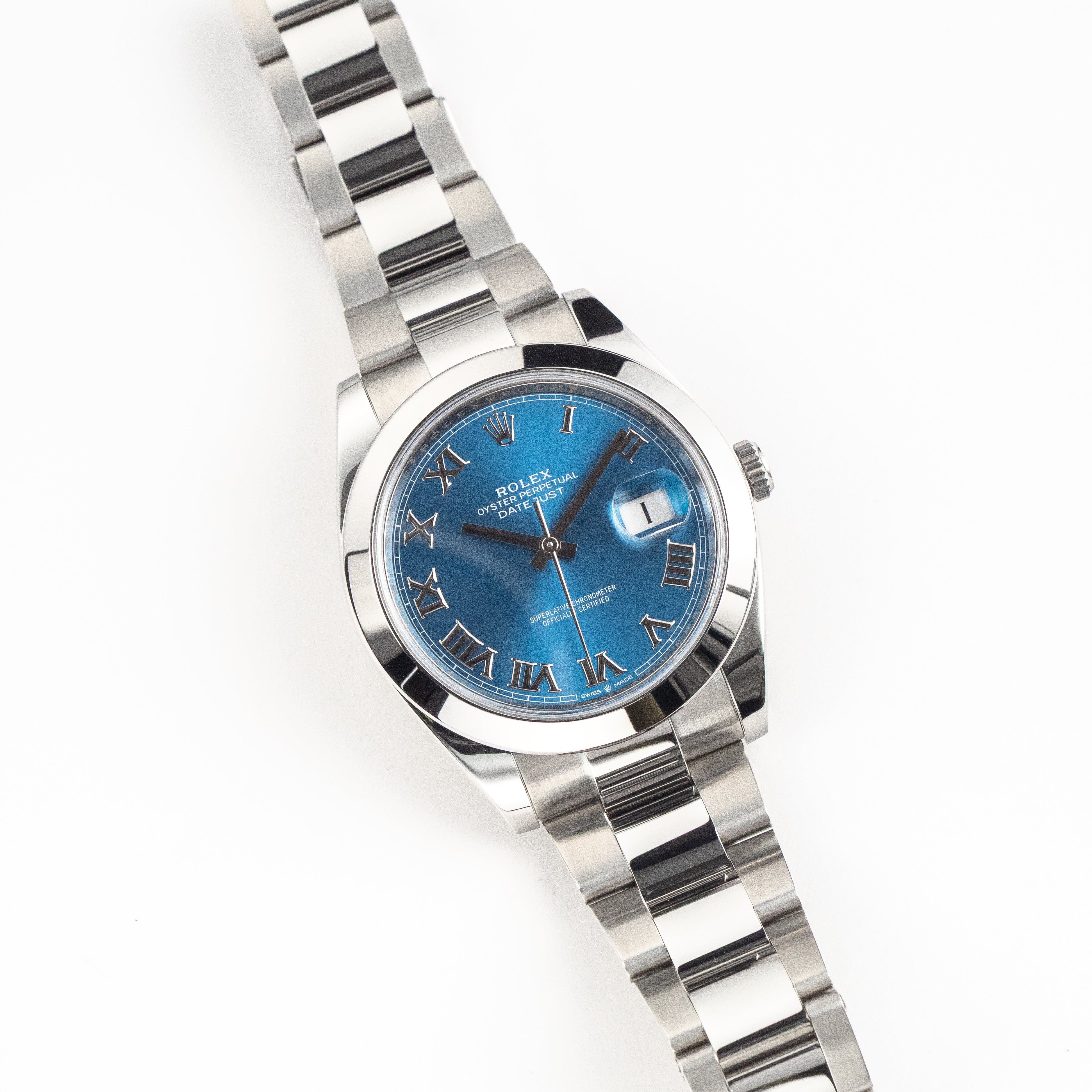 Rolex Datejust 41 126300 Stainless Steel Blue Roman Dial Oyster (2021)