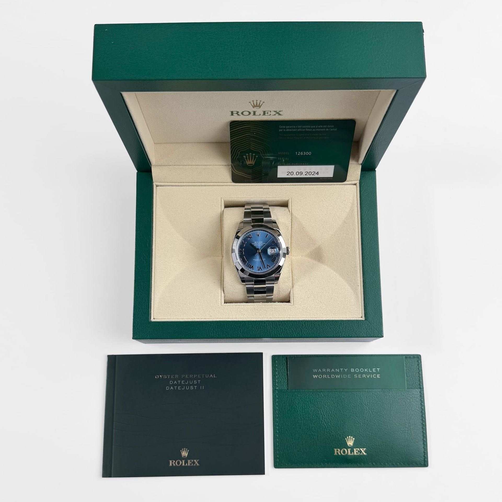 Rolex Datejust 41 126300 Stainless Steel Blue Roman Dial Oyster (2024)