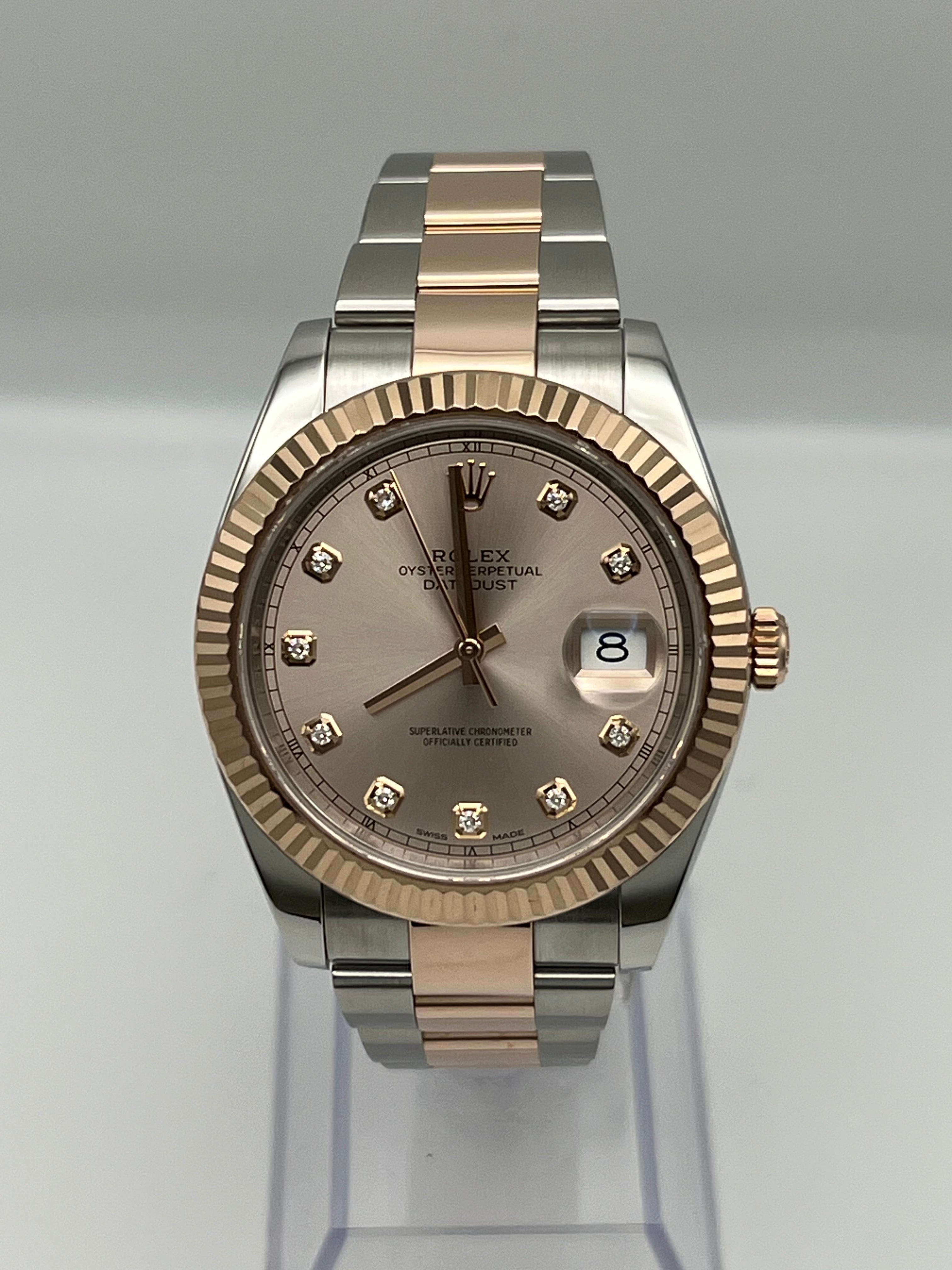 Rolex Datejust 41 126331 Rose Gold Stainless Steel Sundust Diamond Dial (2022)