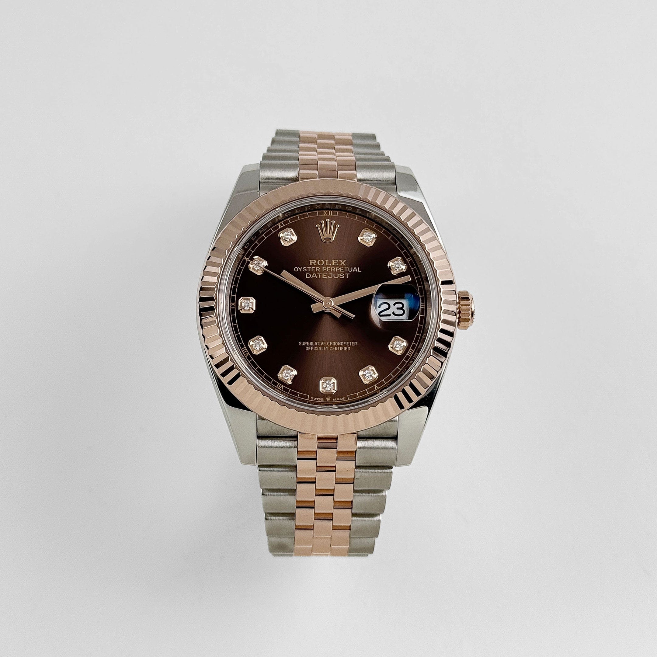 Rolex Datejust 41 126331 Stainless Steel Rose Gold Chocolate Diamond Dial Jubilee (2023)