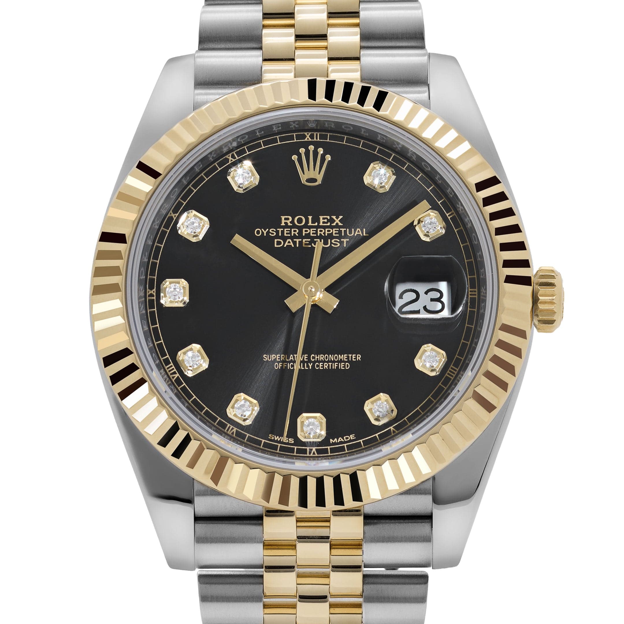 Rolex Datejust 41 126333 Stainless Steel Yellow Gold Black Diamond Dial Jubilee (2025)