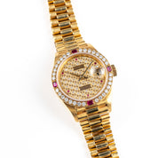 Rolex Datejust 79068 'Ladies' Yellow Gold Diamond Ruby Dial and Bezel (1995)